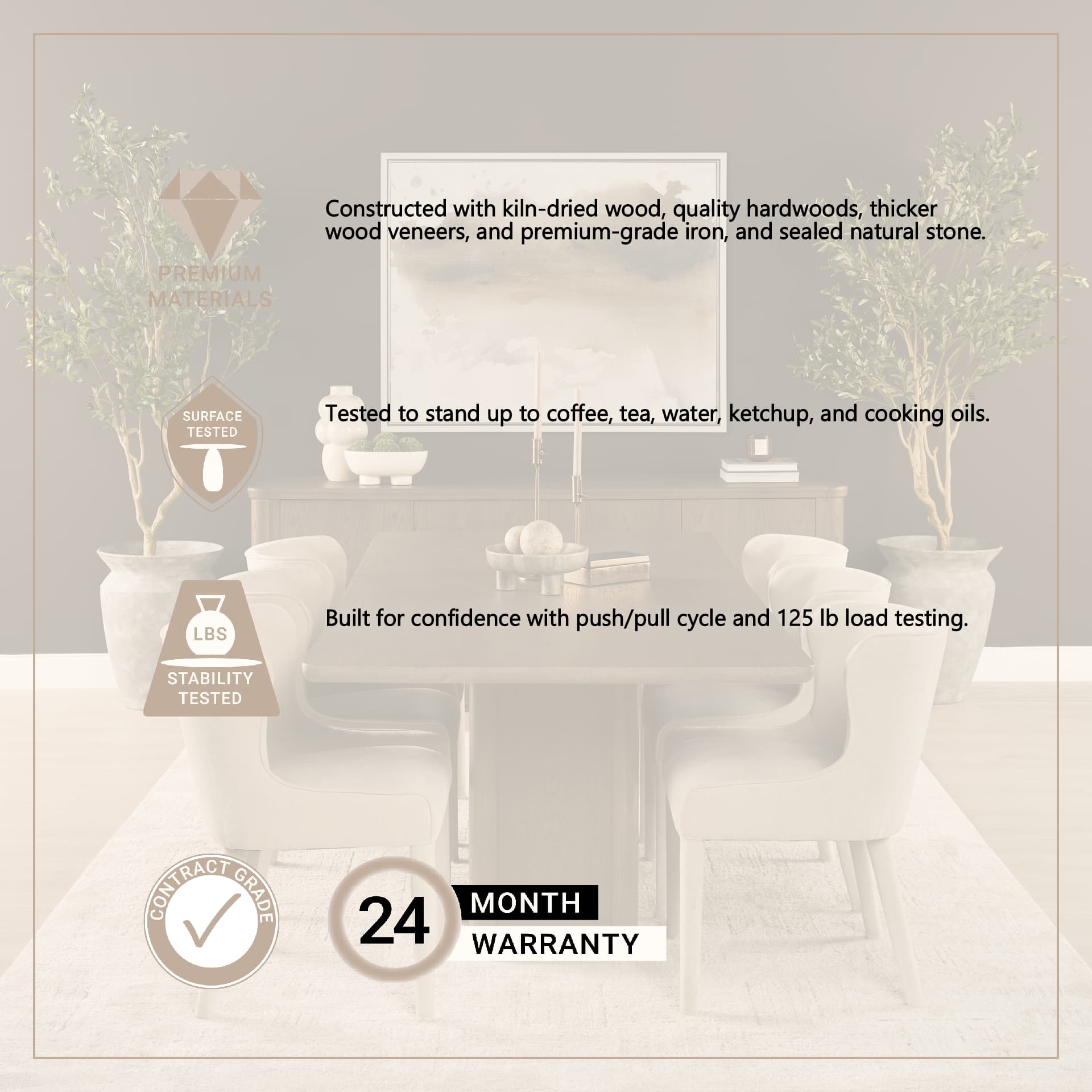 Alden 84"L x 40"W Rectangular Pedestal Dining Table | Modern | Brown Wood | Seats 8 — product photograph