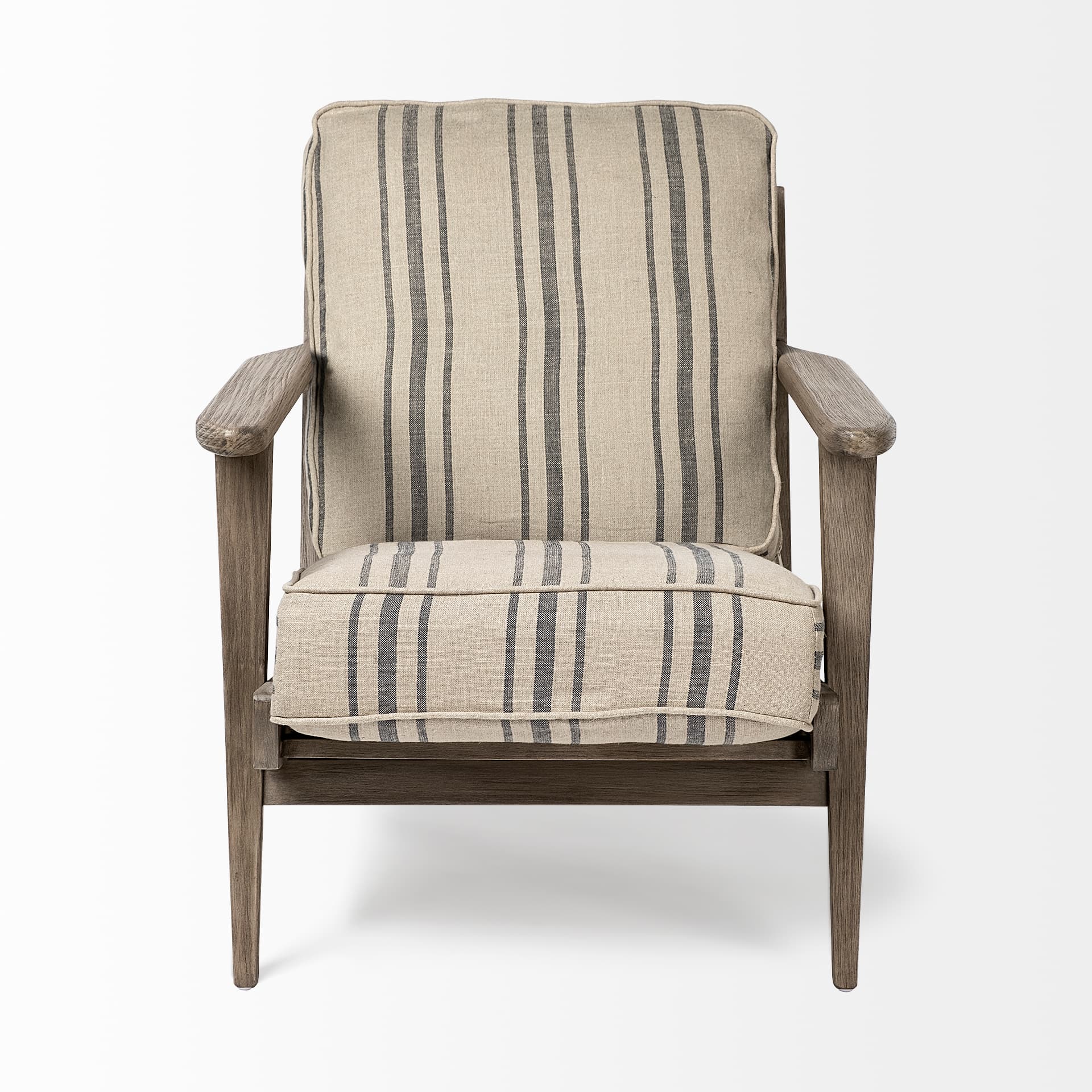Olympus III Striped Brown Jute Wrapped Wooden Frame Accent Chair — product photograph