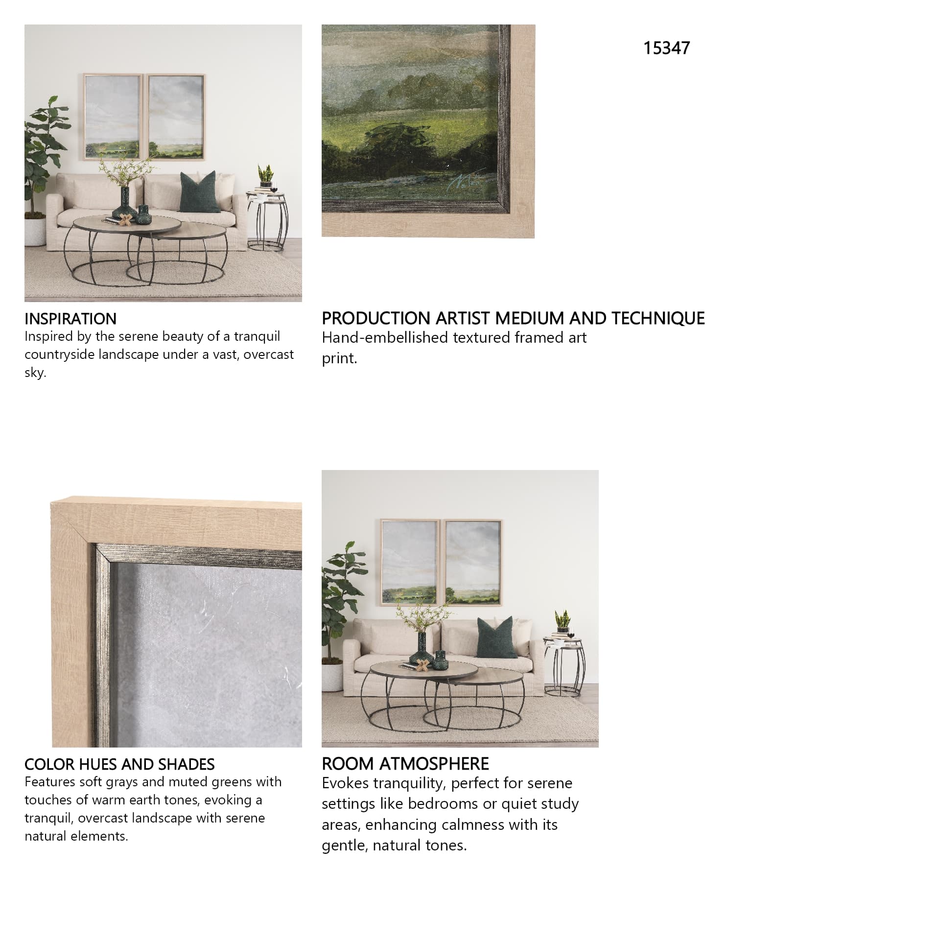 Soft Shadows II by Mercana Studio a Hand Embellished Textured Framed Art Print — in a styled room