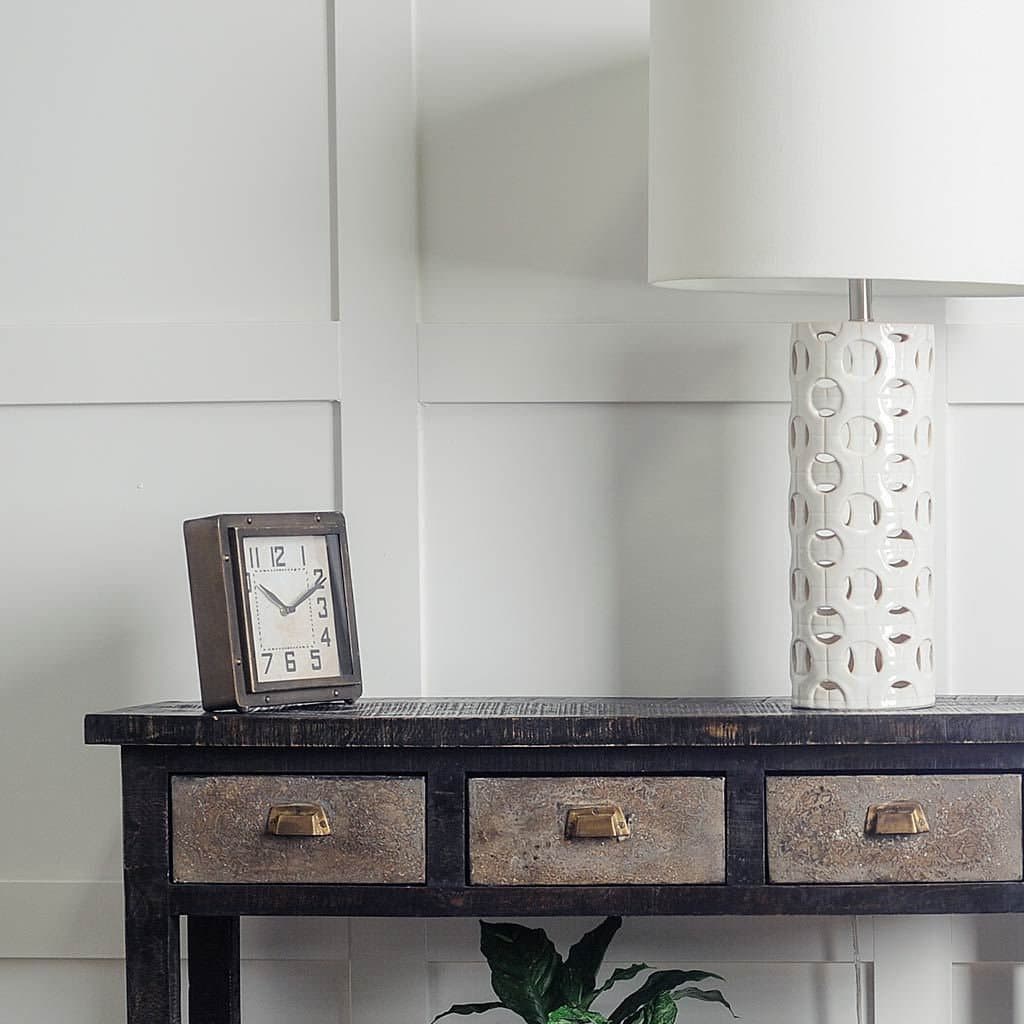 Redding Bronze Toned Metal Square Table Clock — product photograph