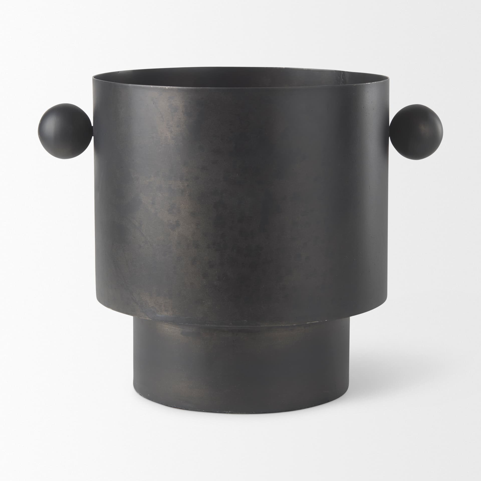 Juno 8.5H Large Black Iron Vase — product photograph