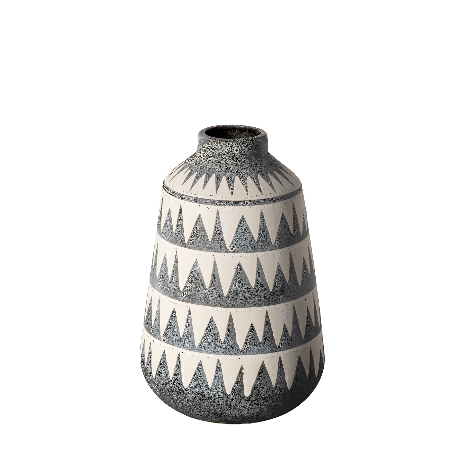 Delaney Large Gray Patterned Ceramic Vase — product photograph