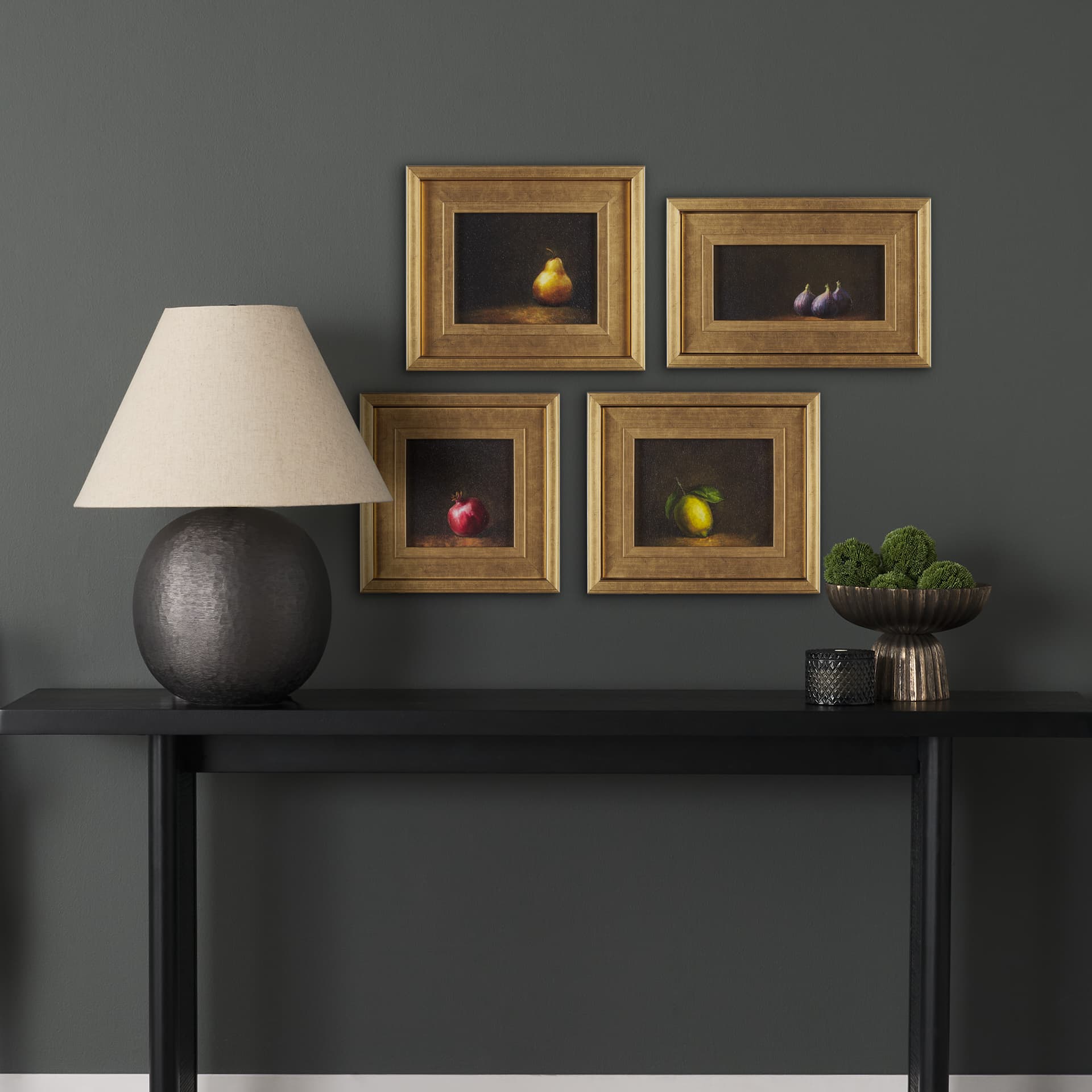 Lonely Figs by Mercana Studio a Hand Embellished Framed Art Print — in a styled room