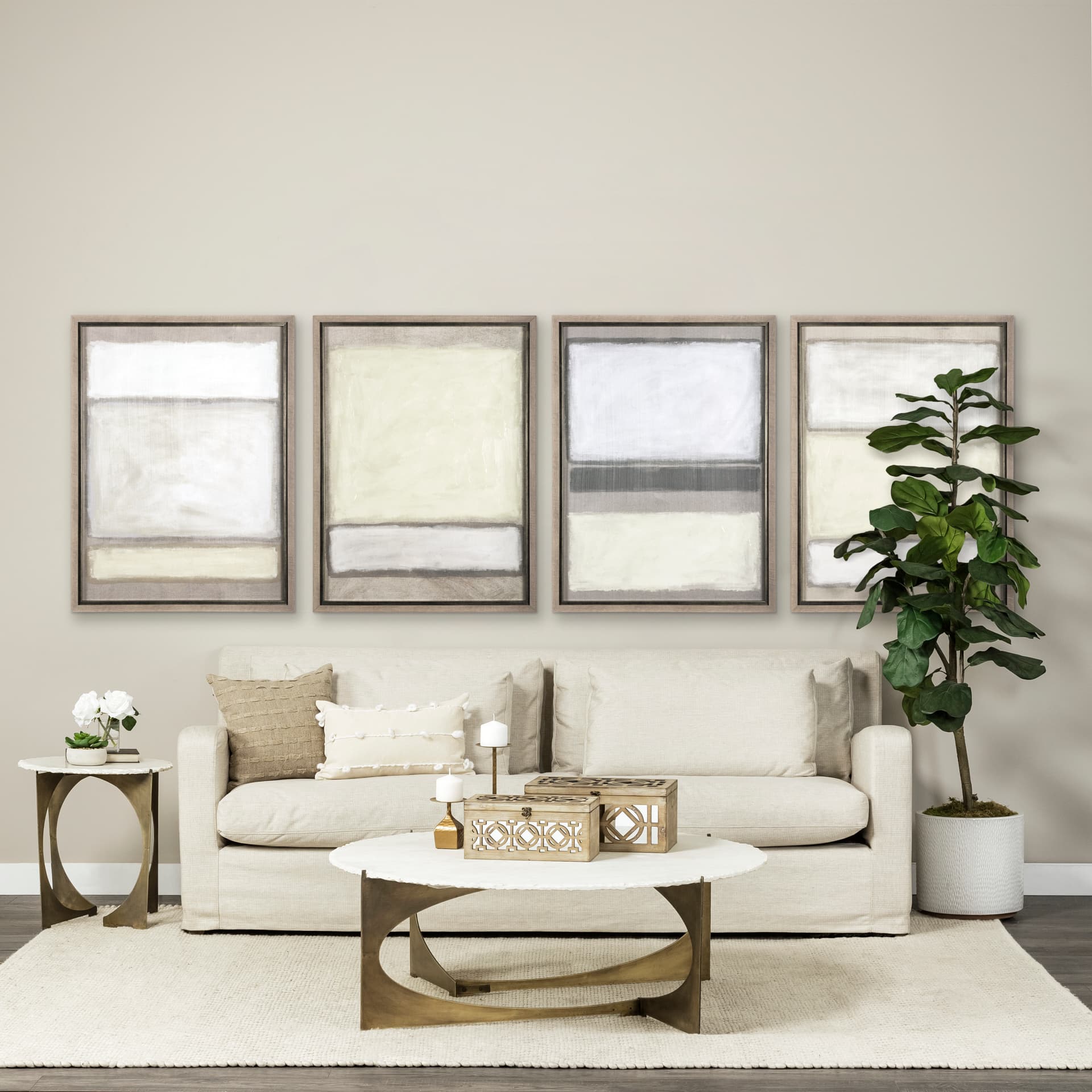 Buff by Mercana Studio a Hand Embellished Textured Framed Art Photograph Matted under Glass — in a styled room