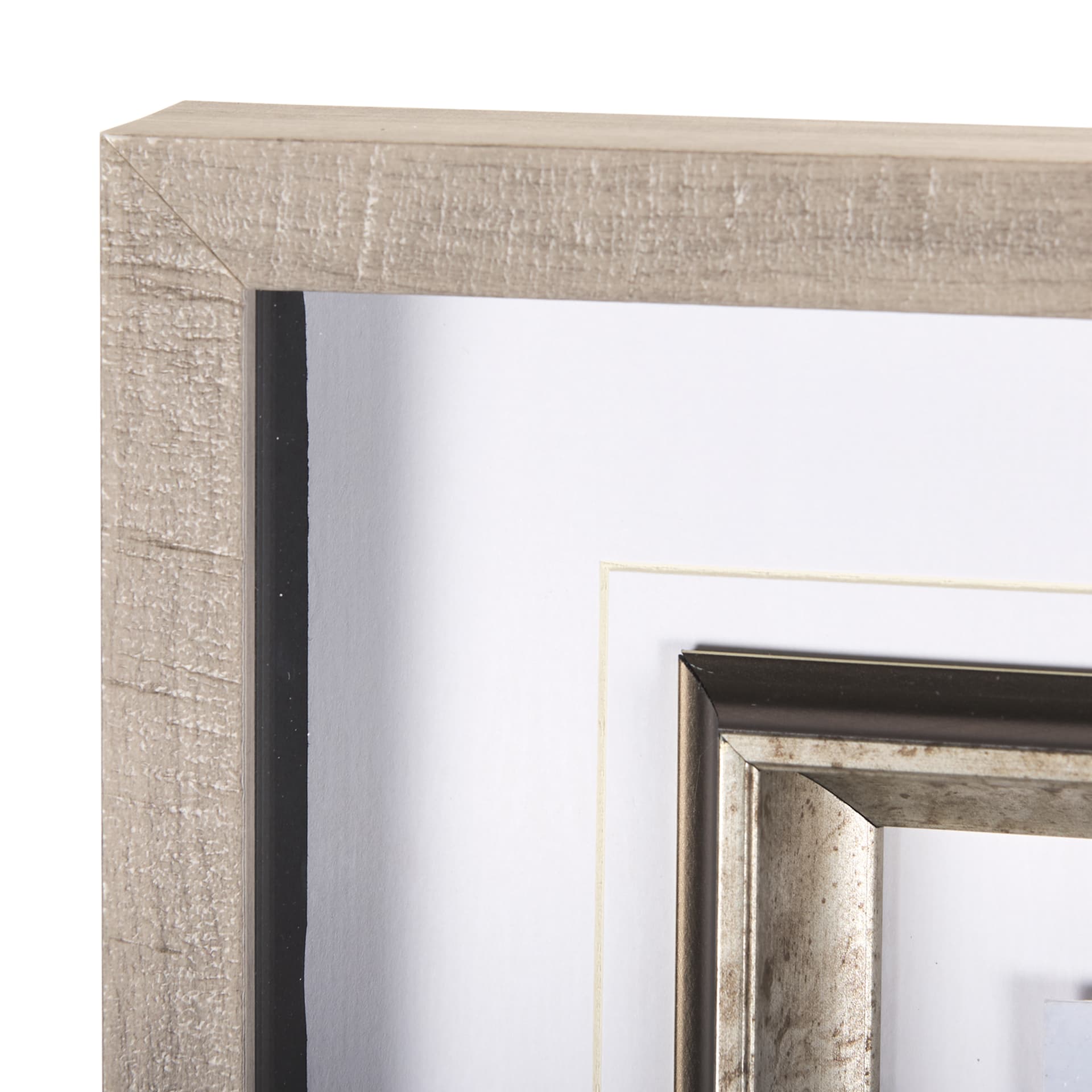 Black Strokes III by Mercana Studio a Hand Embellished Textured Framed Art Print Matted under Glass — product photograph