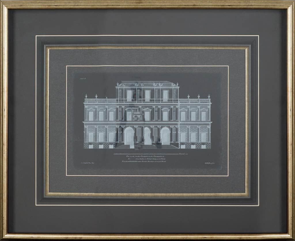 Vintage Facade Blueprint I by H. Hulsburgh a Framed Art Print Matted under Glass — product photograph