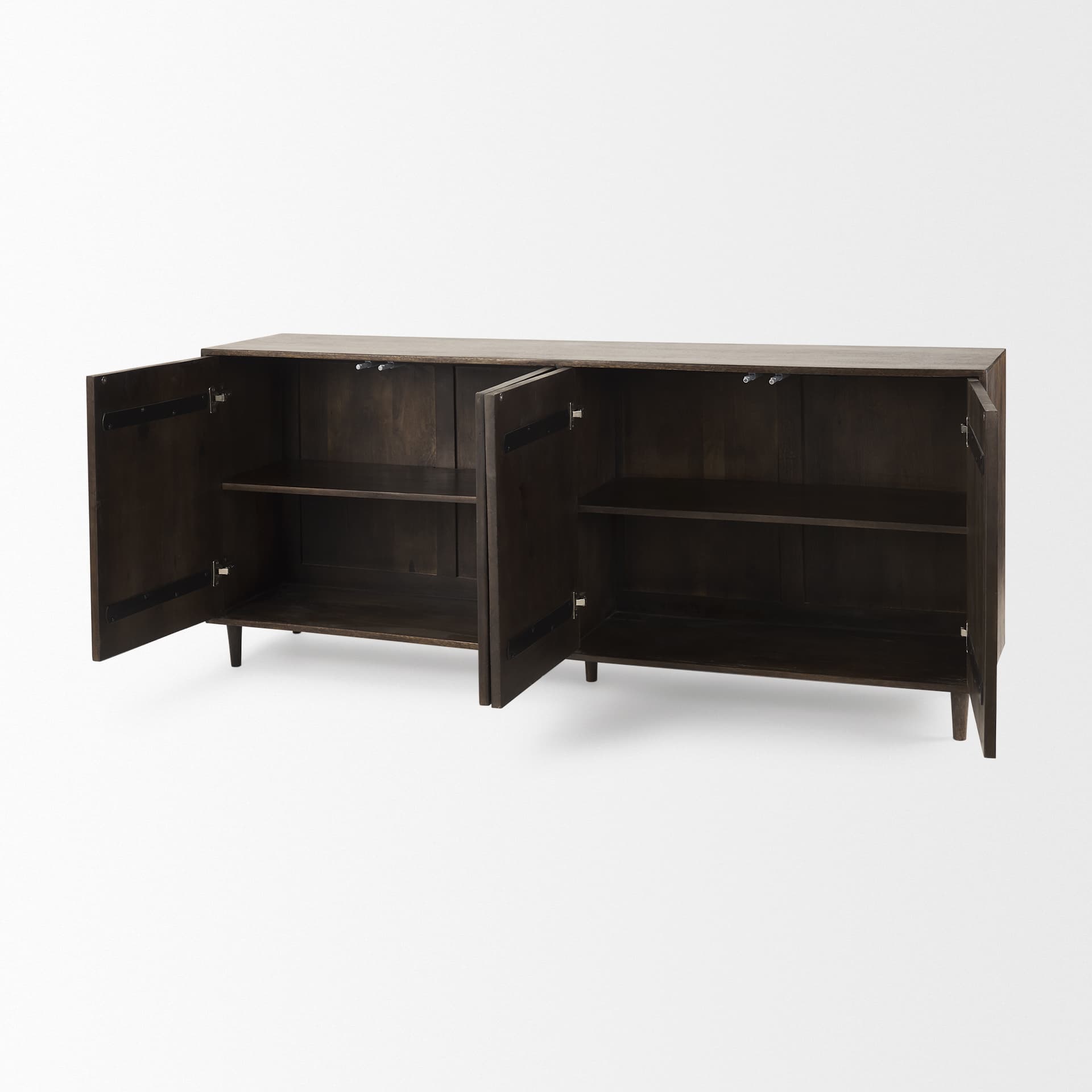 Tucker Dark Brown w/ Carved Arch Pattern 4 Door Sideboard — product photograph