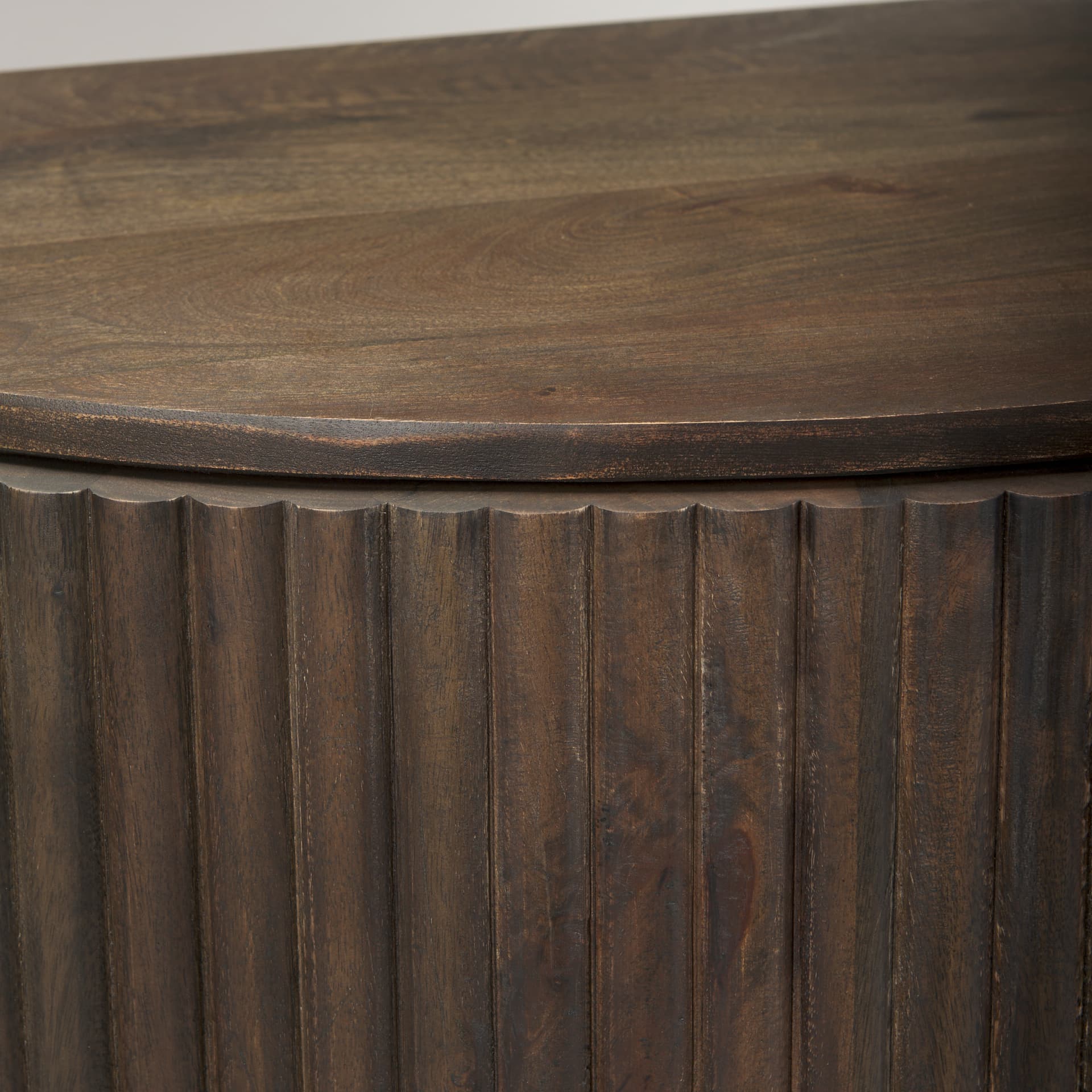Terra Fluted Dark Brown 2-Door Accent Cabinet — product photograph
