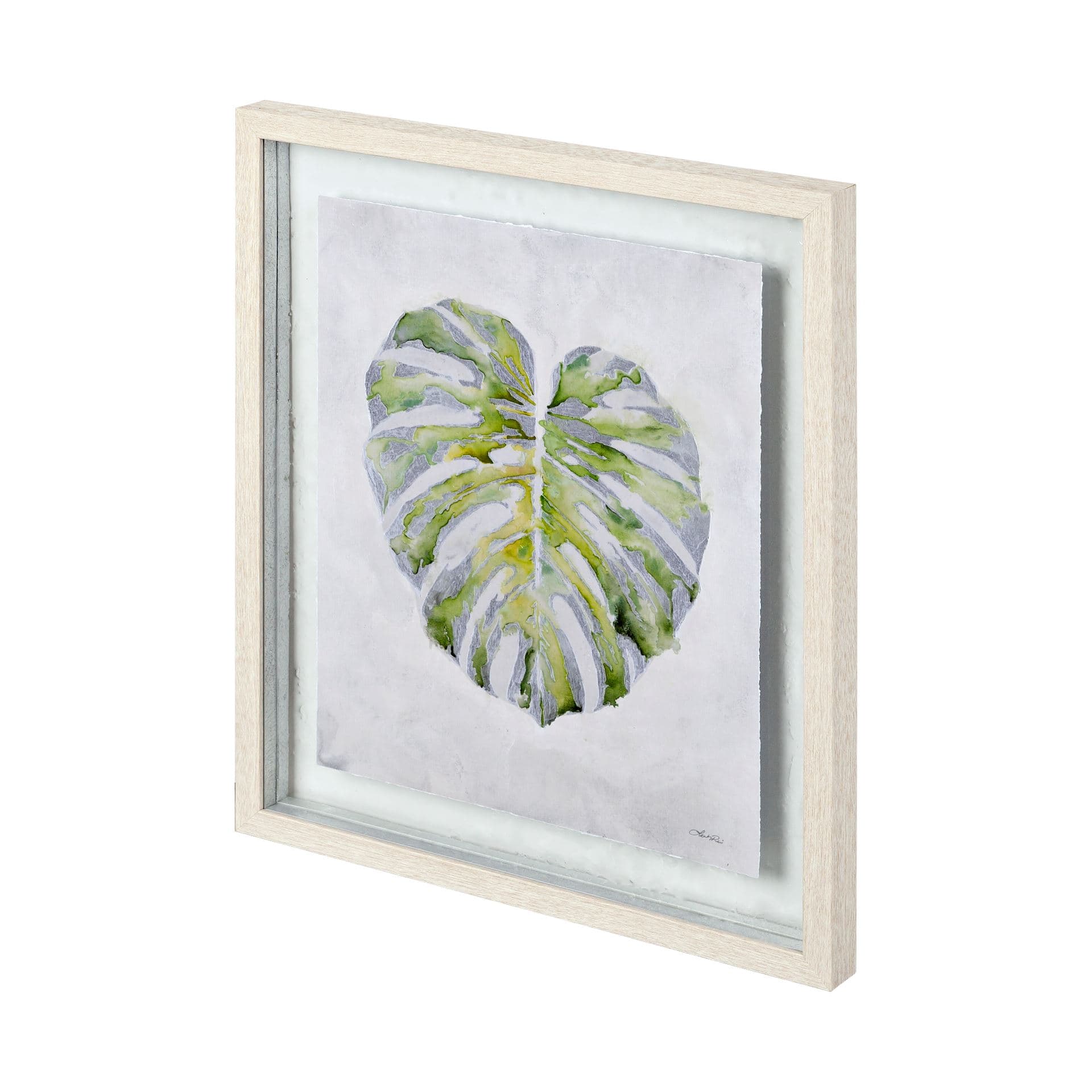 Fresh Unfolds I by Leah Rei a Hand Embellished Textured Framed Art Print Matted under Glass — product photograph