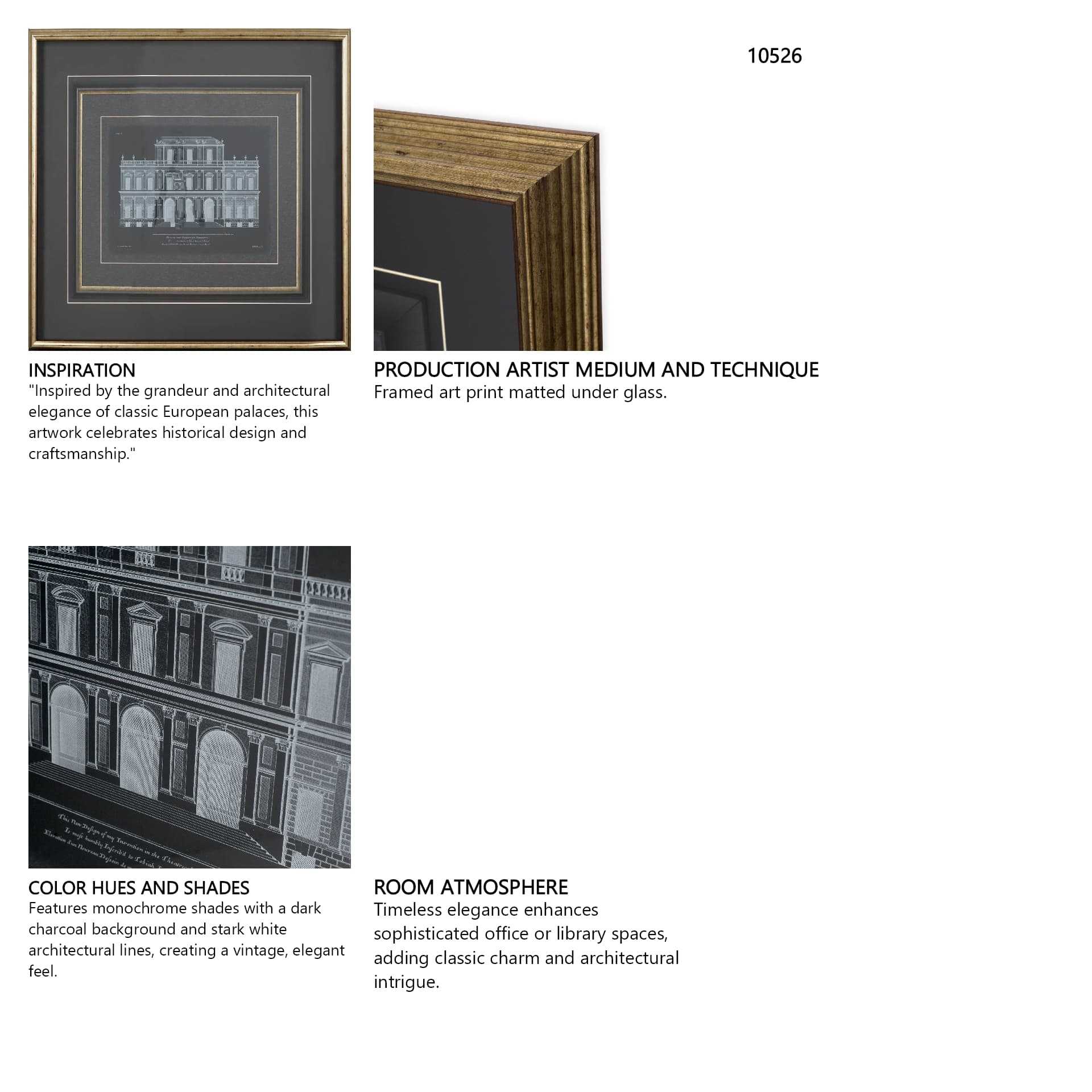 Vintage Facade Blueprint I by H. Hulsburgh a Framed Art Print Matted under Glass — in a styled room