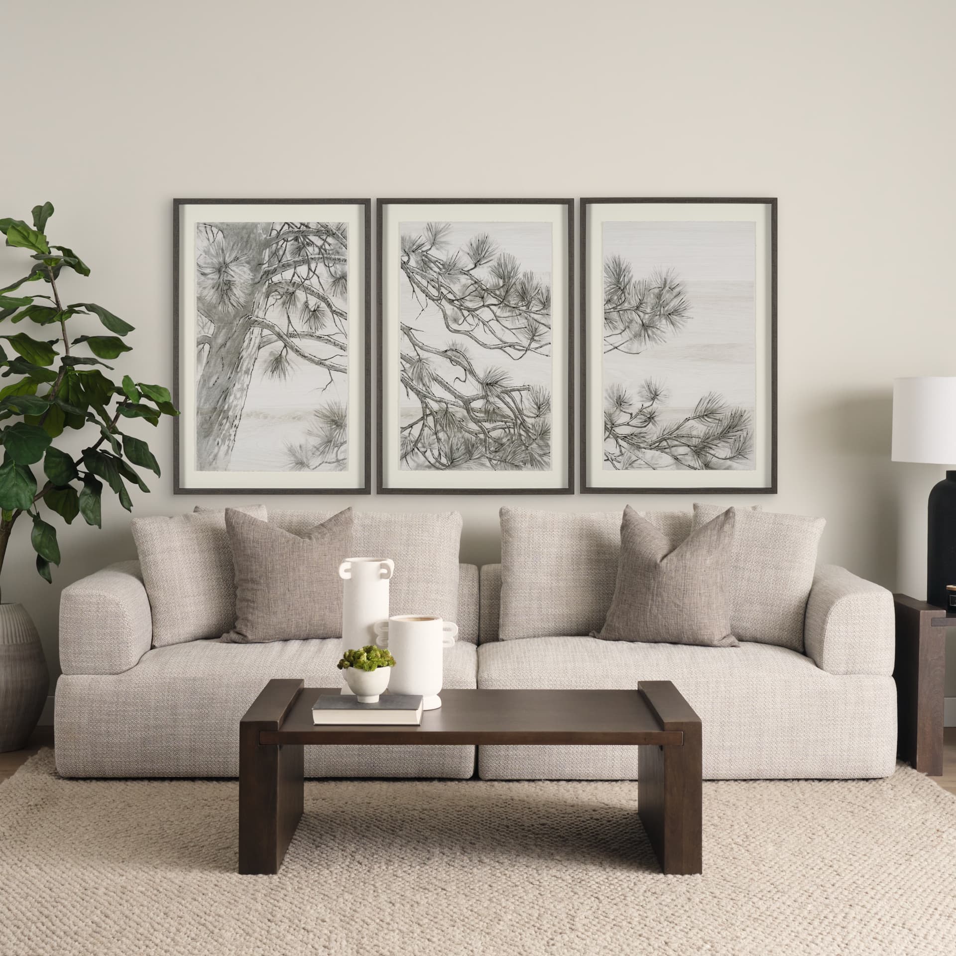 Ponderosa Whisper by Mercana Studio Hand Embelished Framed Artwork Matted under Glass — in a styled room
