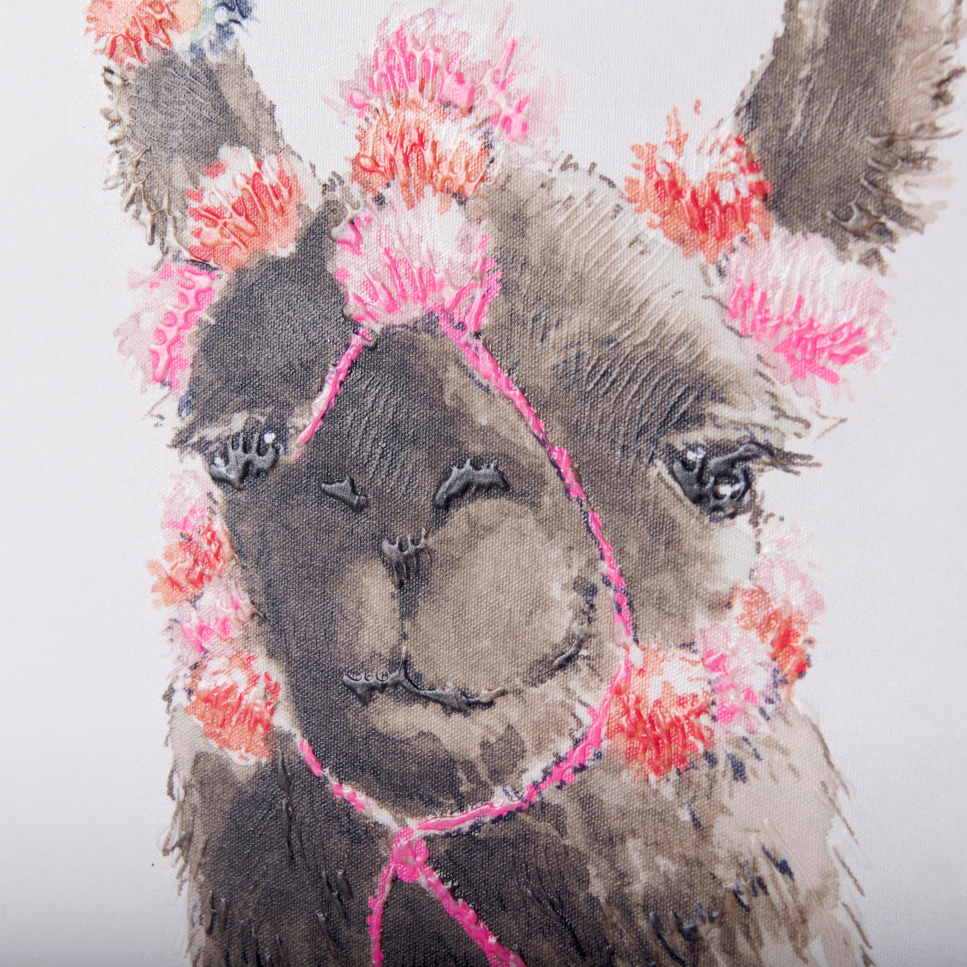 Lama II by Mercana Studio a Hand Embellished Textured Canvas — product photograph