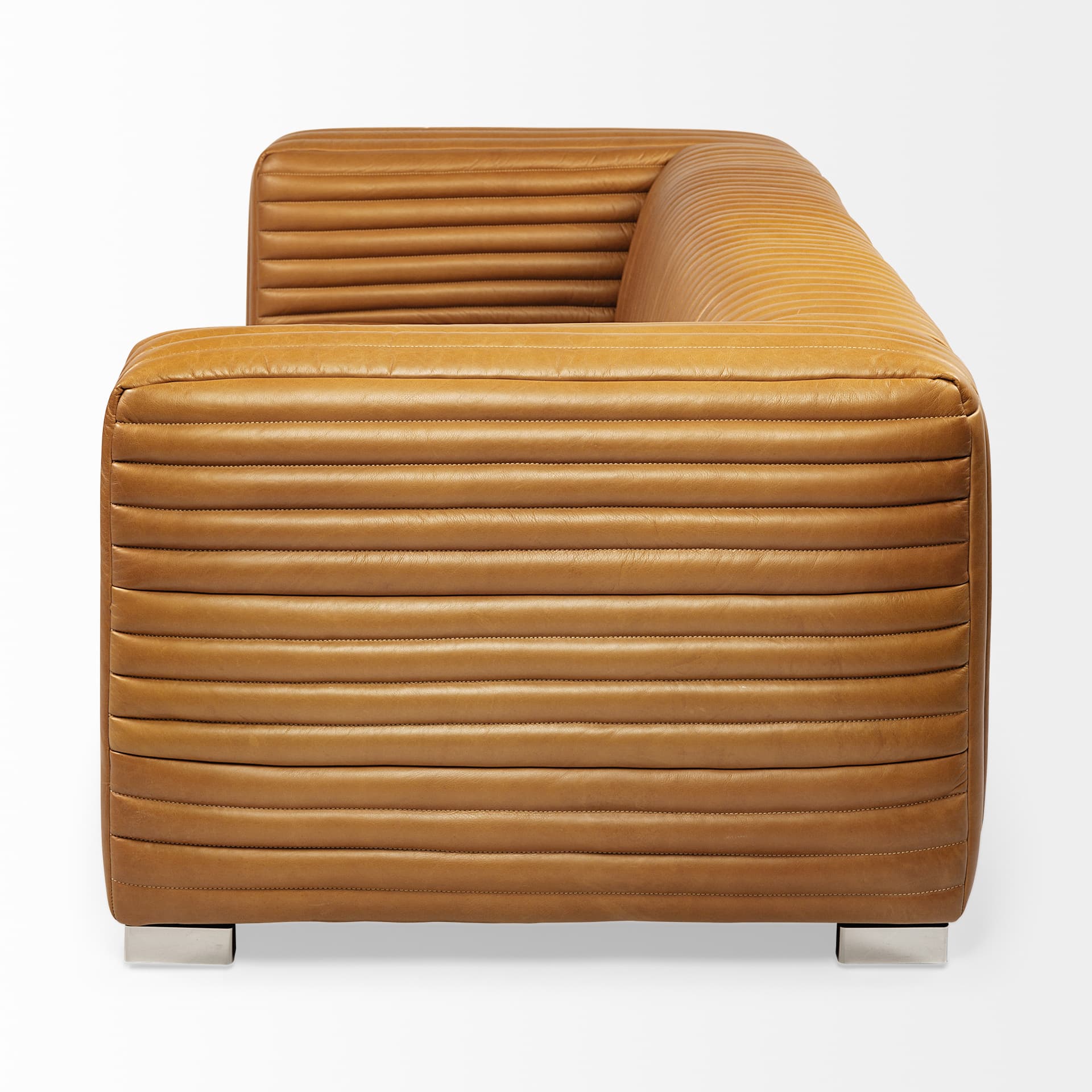 Ricciardo 82.5W Cognac Leather Three Seater Sofa — product photograph