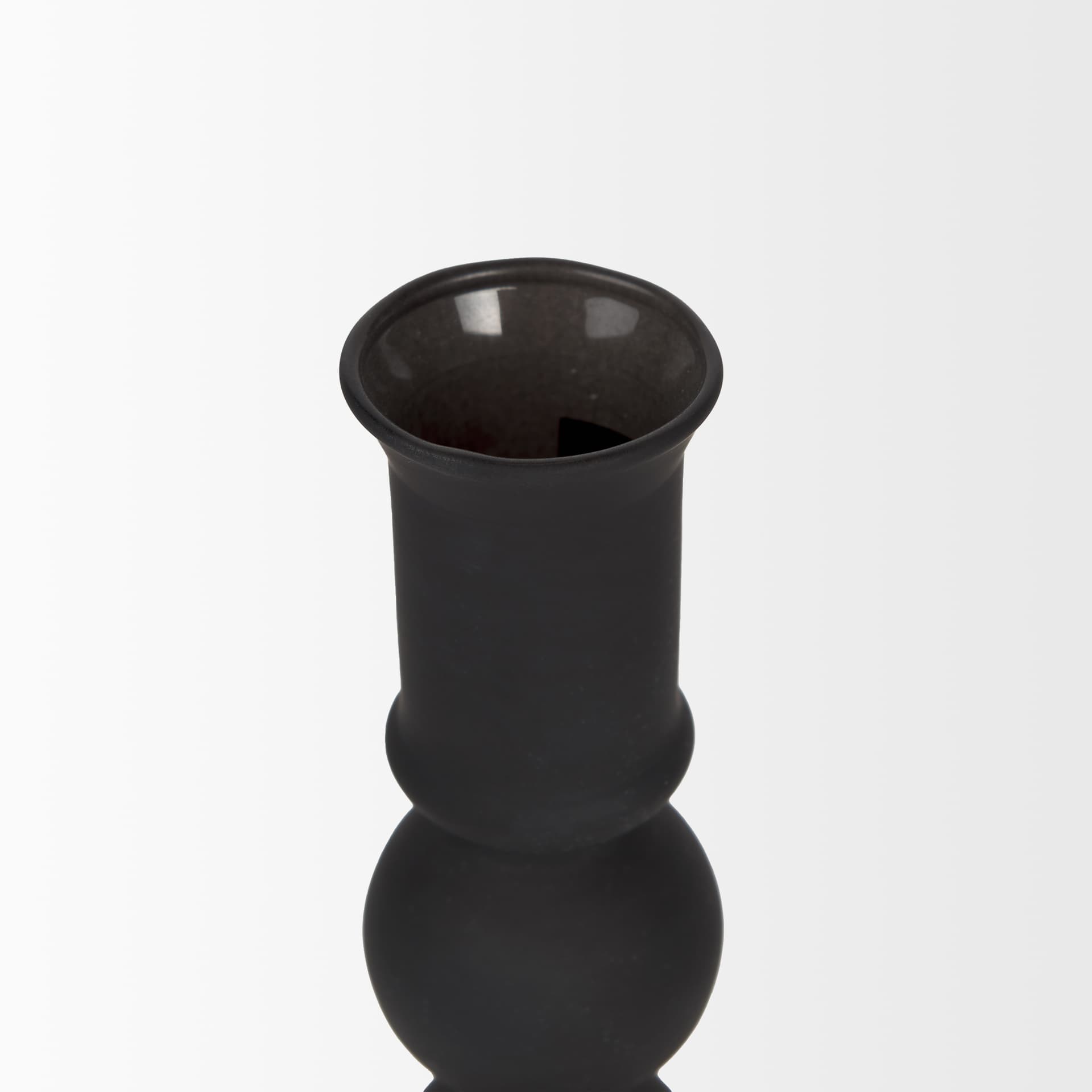 Haute Small Matte Black Blown Glass Candlestick — product photograph