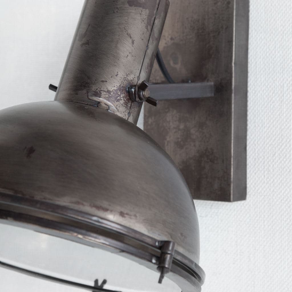 Taza 10.3x12 Gray Metal Dome Shade Wall Sconce — product photograph