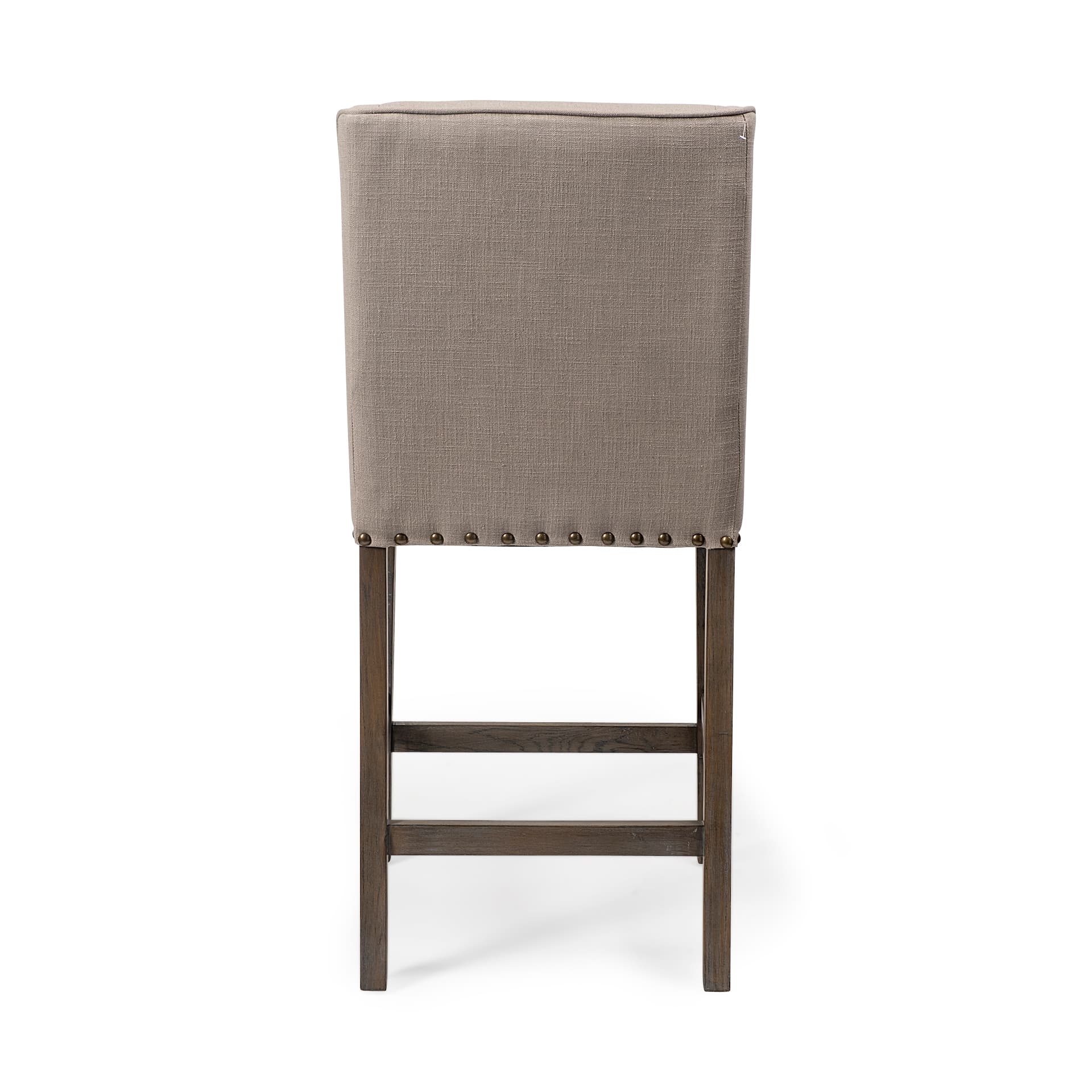 Kensington Low Back 27.5in Seat Counter Stool | Beige Fabric w/ Wood — product photograph