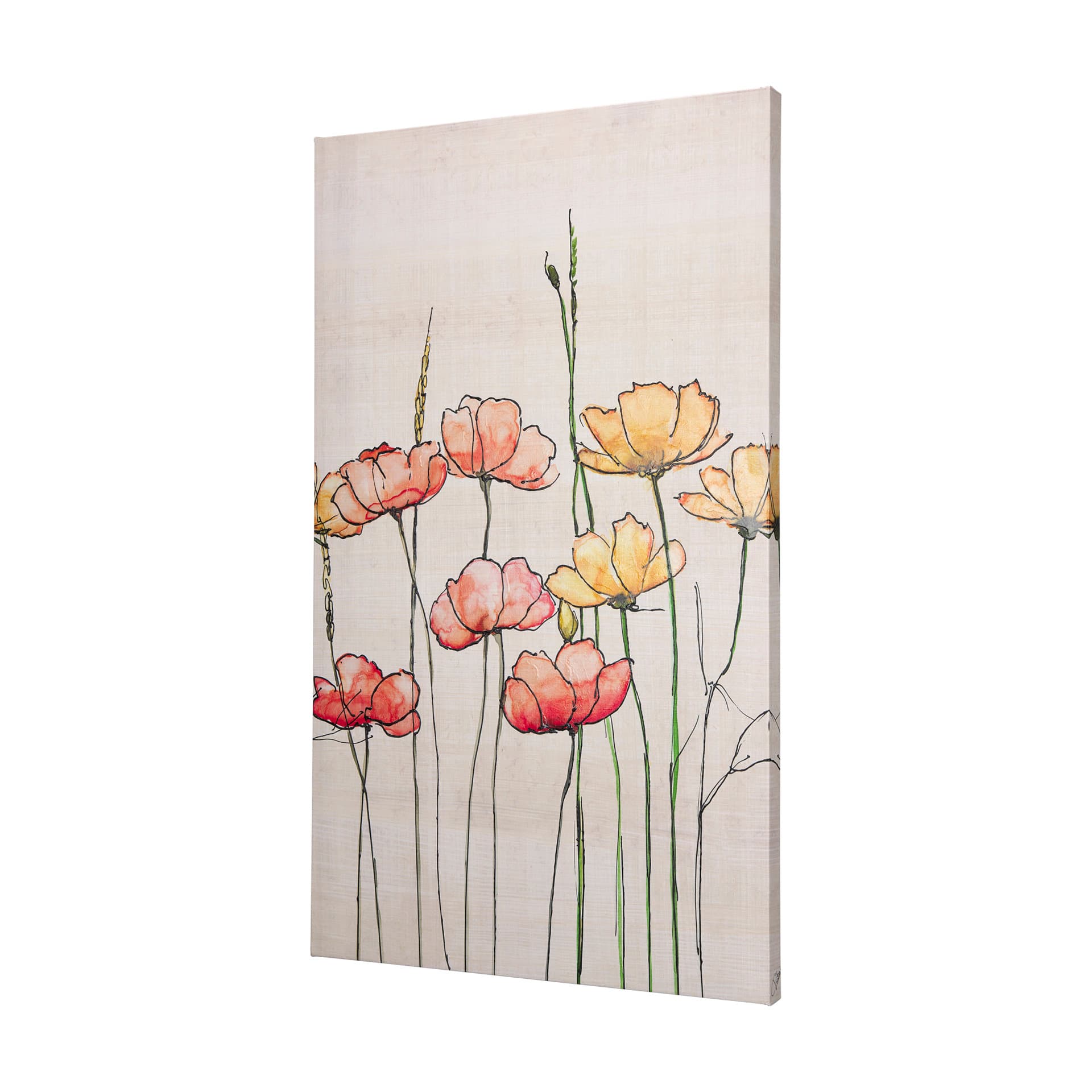 Meadow flowers by Mercana Studio a Hand Embellished Textured Canvas — product photograph