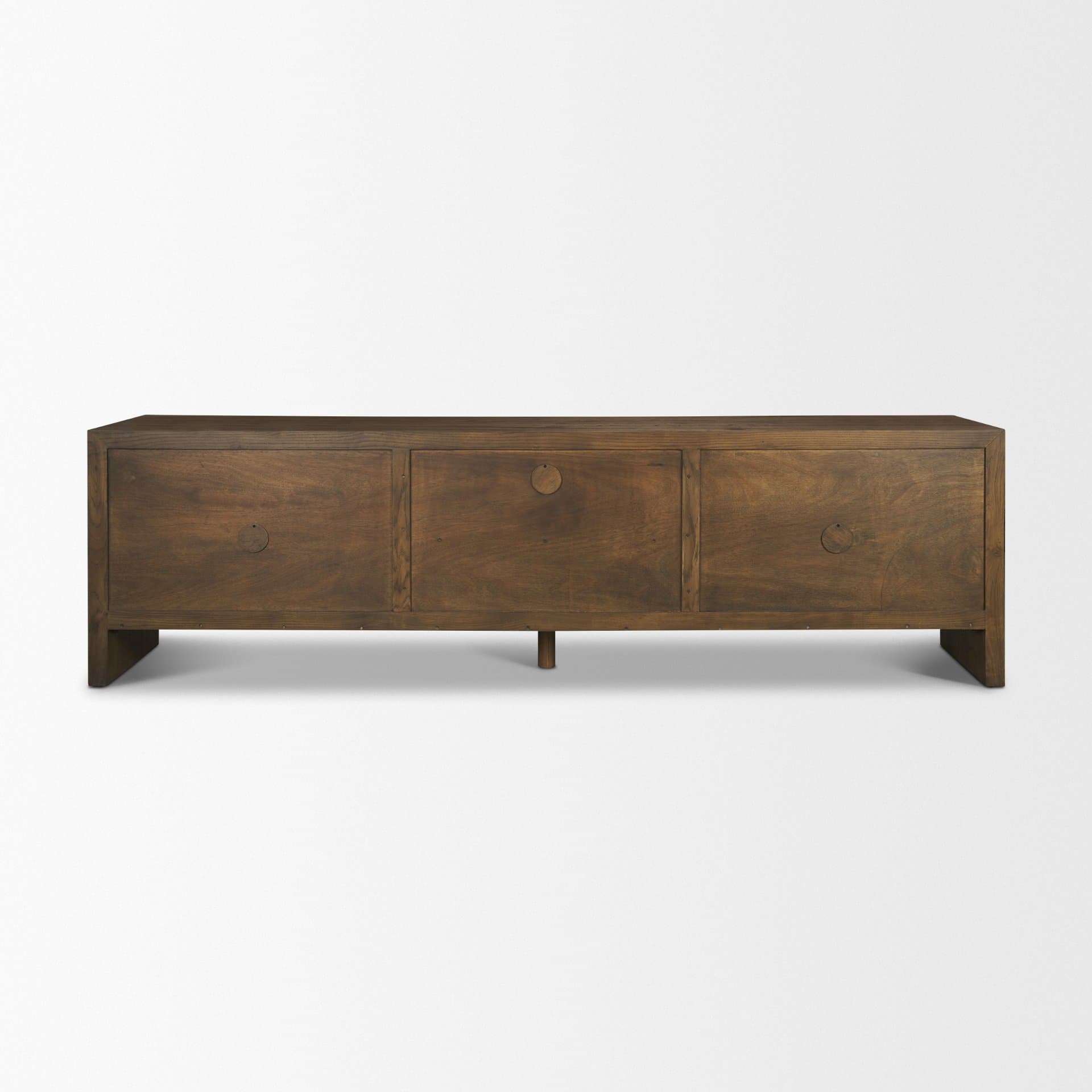 Belford 94" Dark Brown Oak Wood Media Console — product photograph