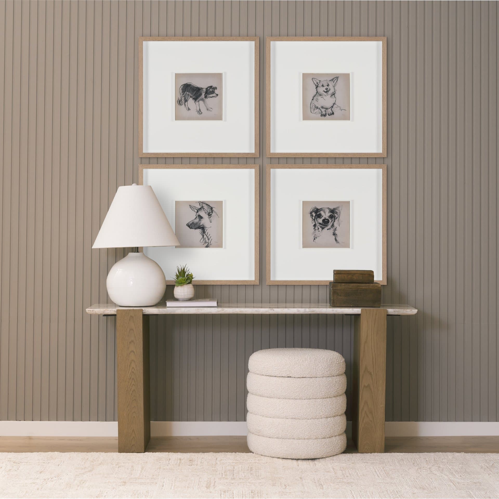 Chihuahua by Mercana Studio Hand-Embellished Framed Artwork Matted under Glass — in a styled room