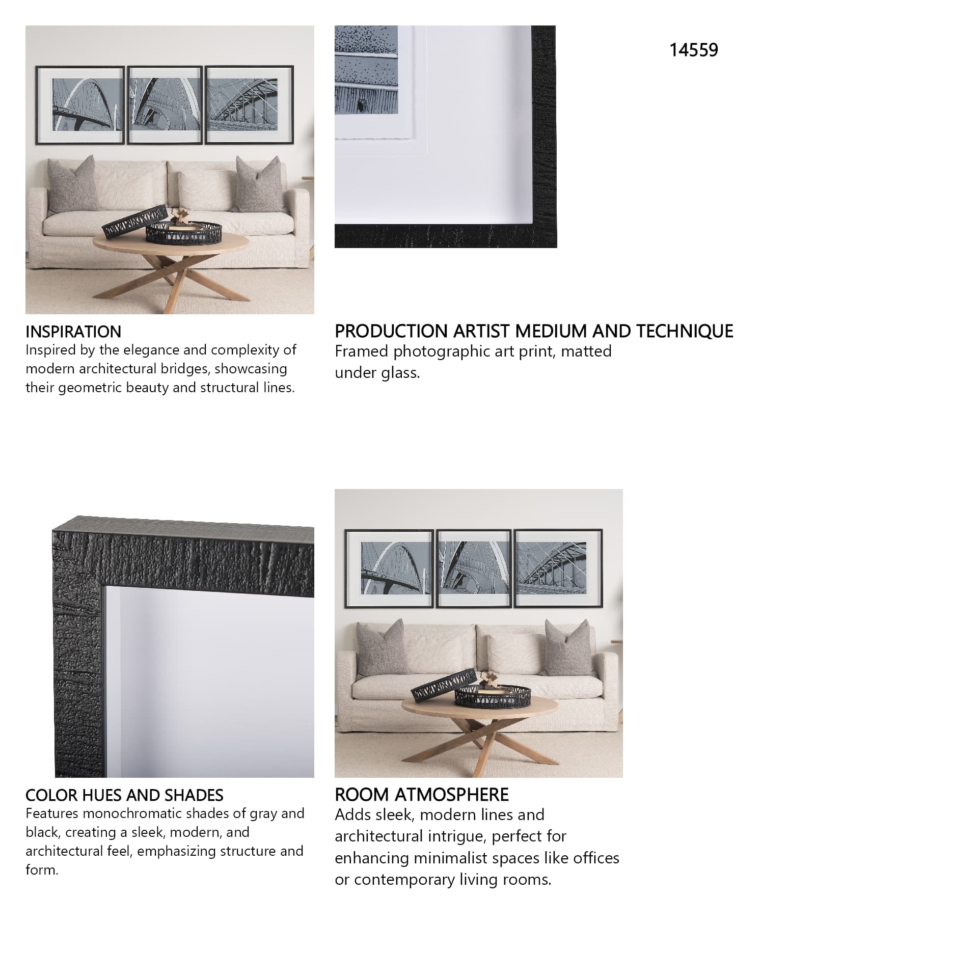 Bridge I by Mercana Studio a Framed Photo Art Print Matted under Glass — in a styled room
