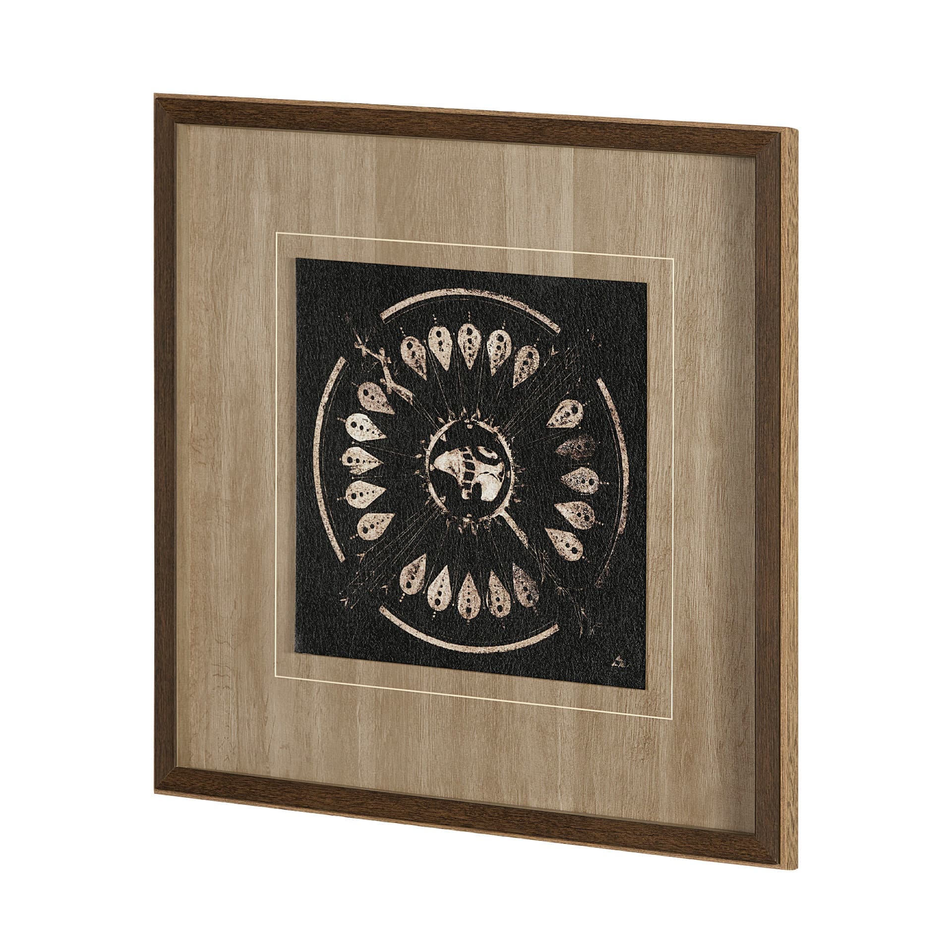 Sandpainting-Ink II by Mercana Studio Hand Embellished Textured Framed Art Print Matted under Glass — product photograph