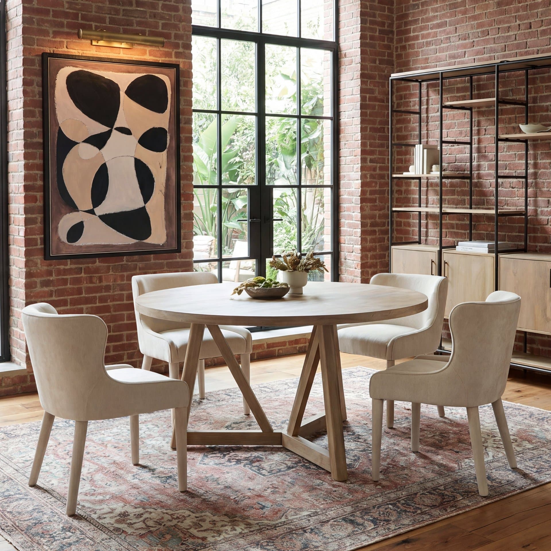 Legolas 60" Round Dining Table | Modern | Brown Wood | Seats 6 — product photograph