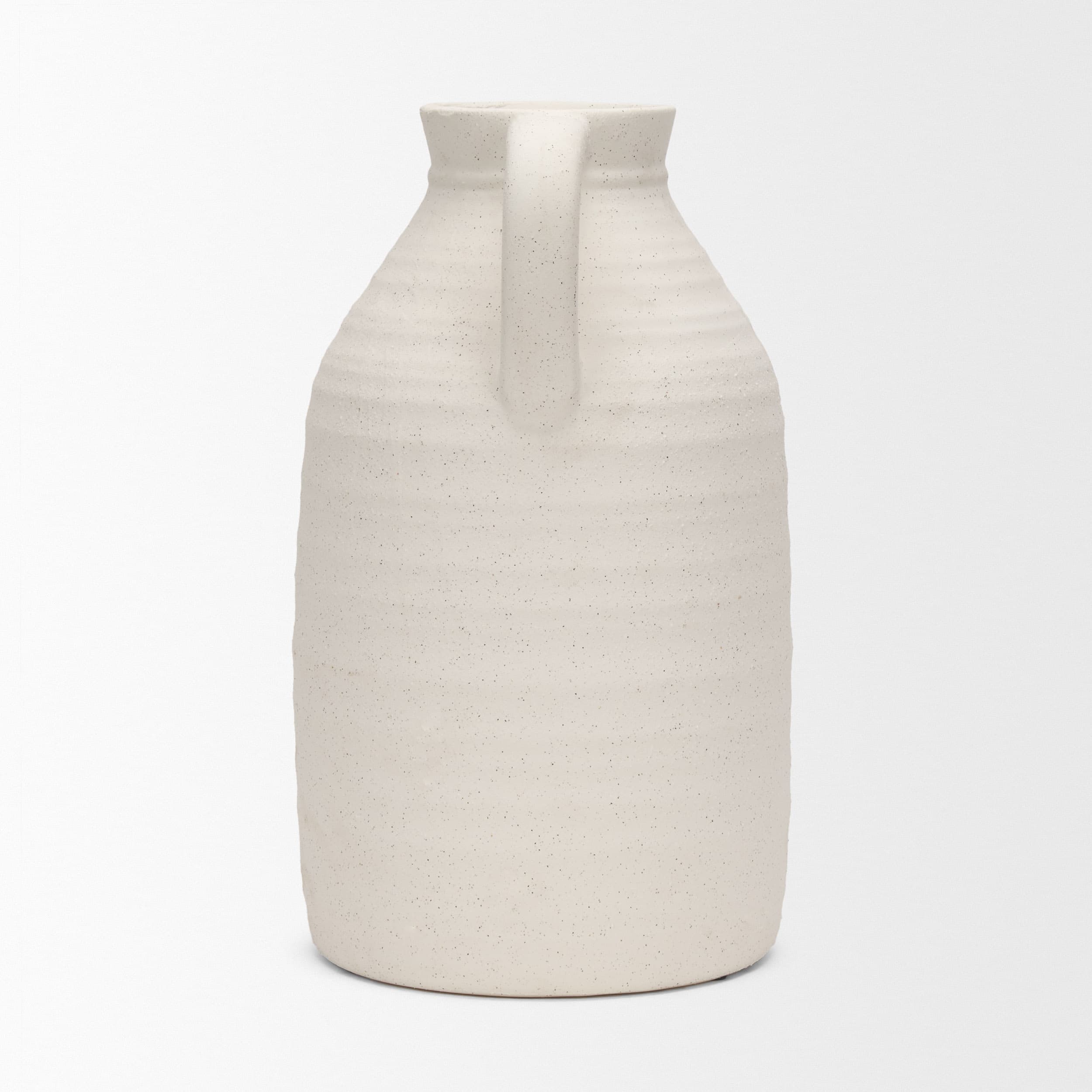 Tyrus Large Textured Matte White w/ Speckling Ceramic Vase — product photograph