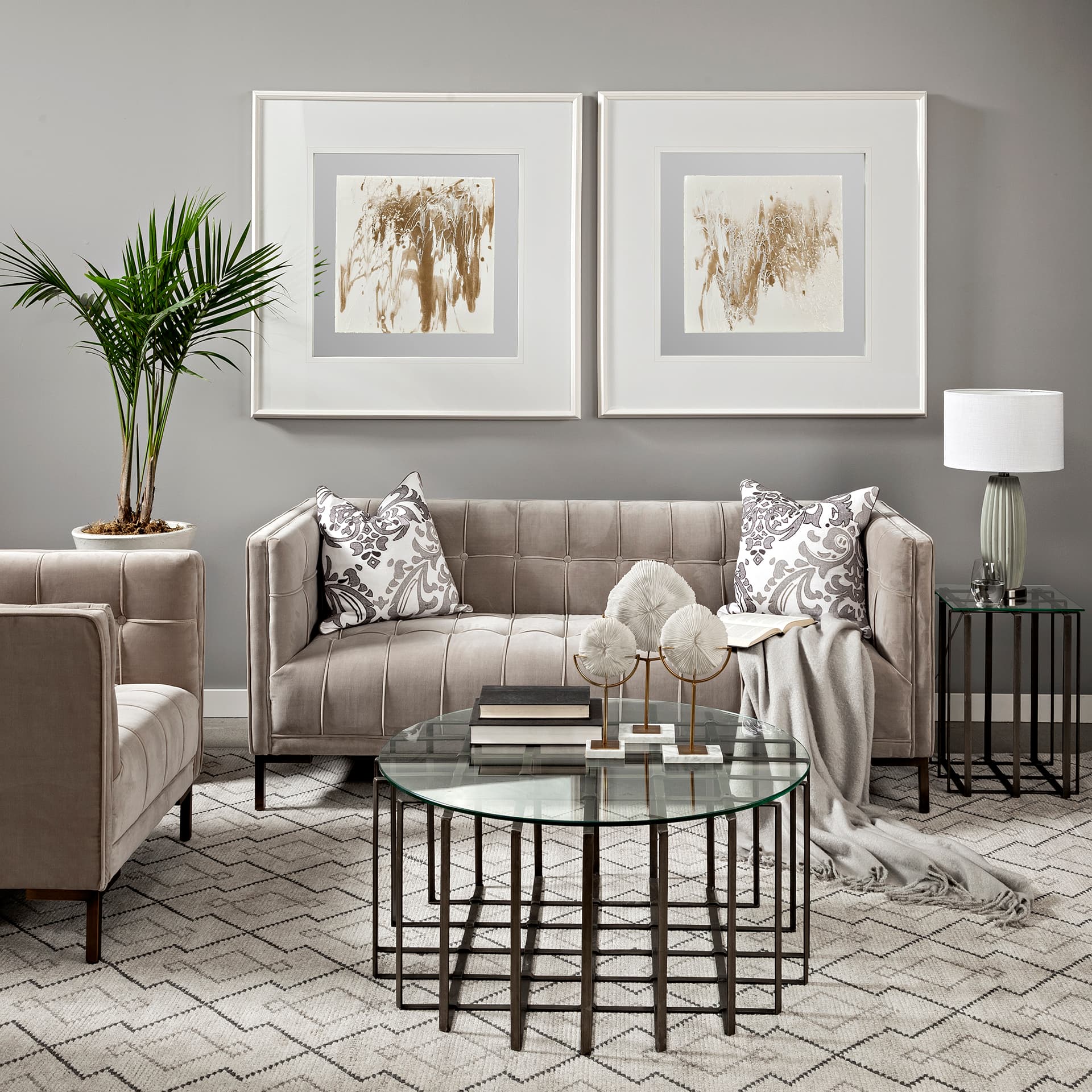 Satlin by Studio M a handmade Original Framed Artwork under Glass — in a styled room