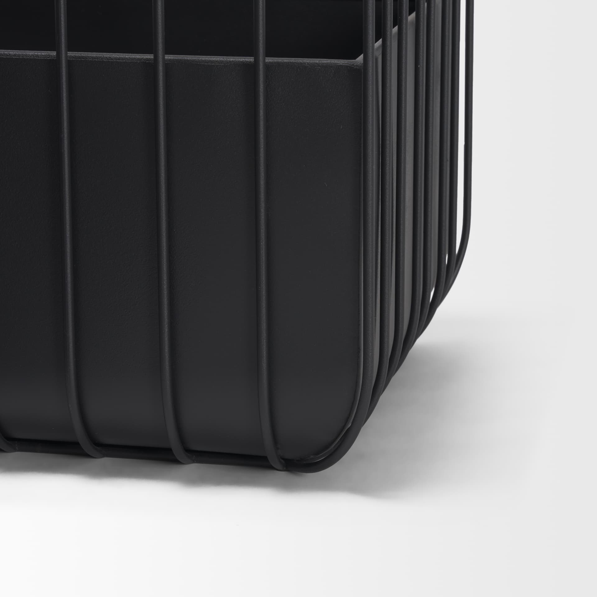 Verna Matte Black Wire Cage Metal Planters (Set of 2) — product photograph