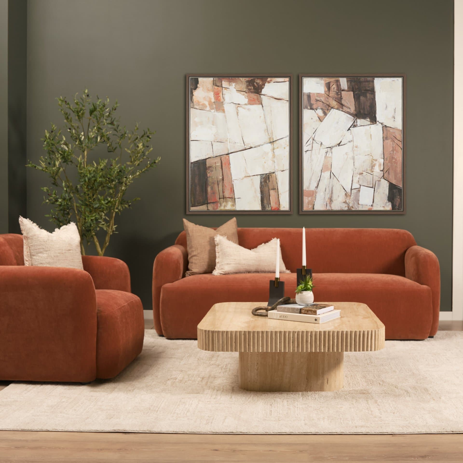Shale I by Mercana Studio Hand-Embellished Textured Framed Canvas Artwork — in a styled room