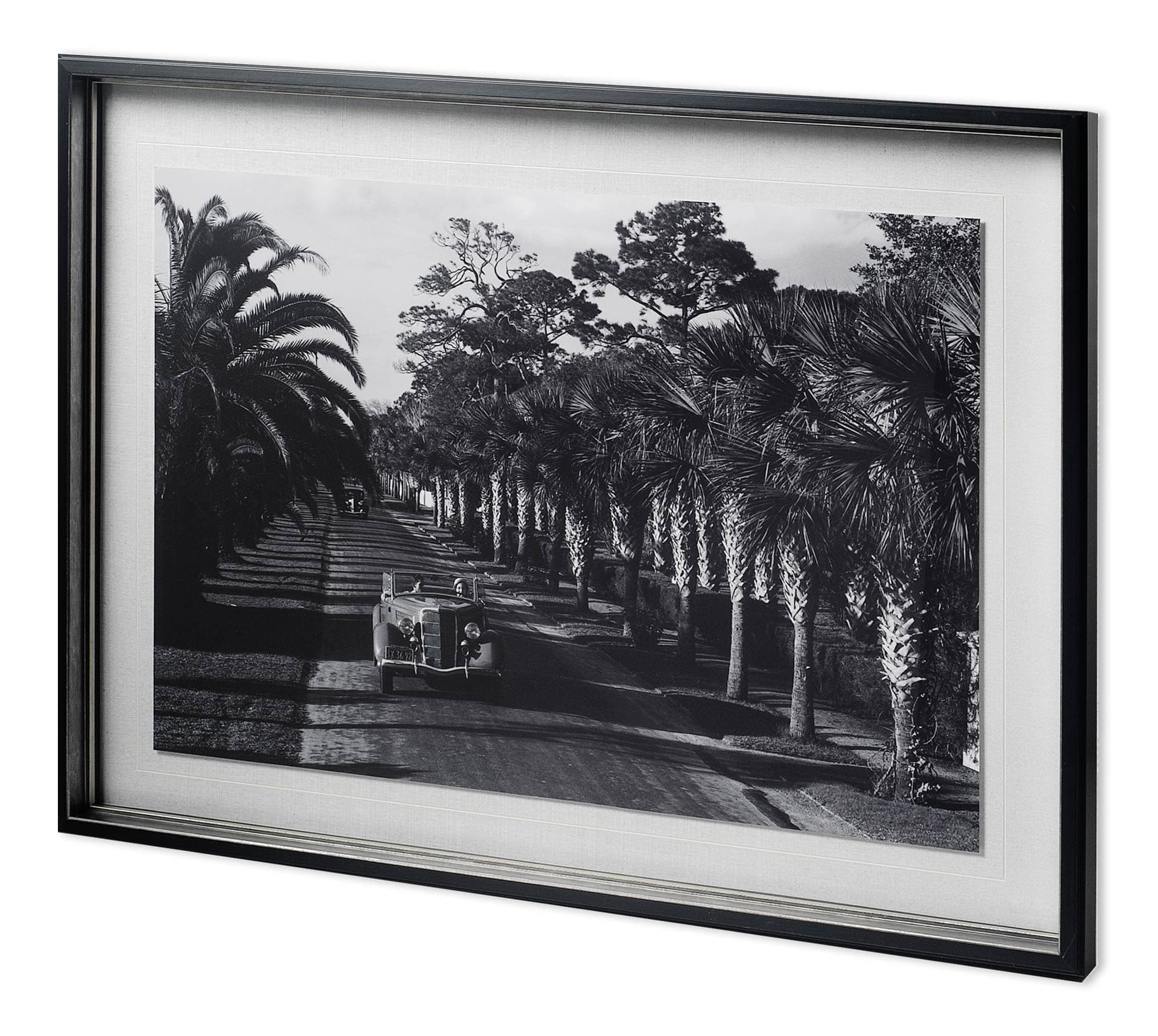 On The Avenue - Hand Embellished Textured Framed Photo Art Print Matted under Glass — product photograph