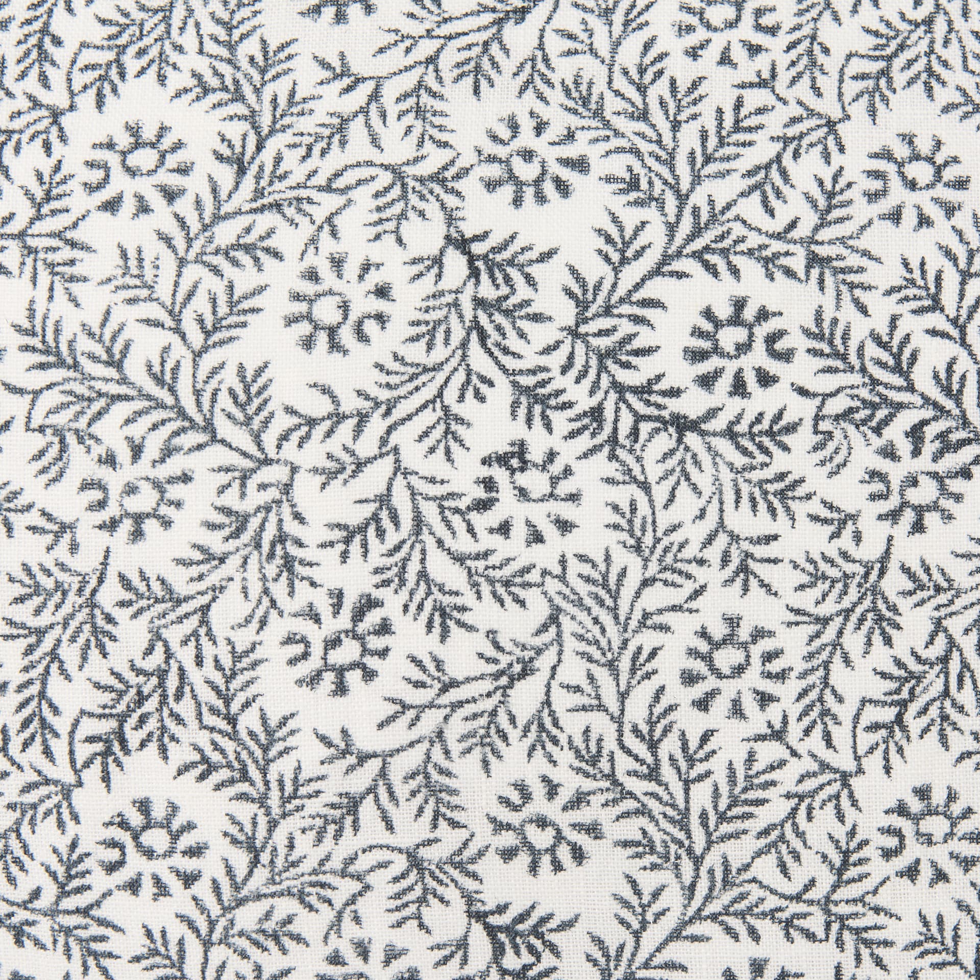 Jayne 14x26 Cream w/ Indigo Print Linen Lumbar Pillow Cover — product photograph