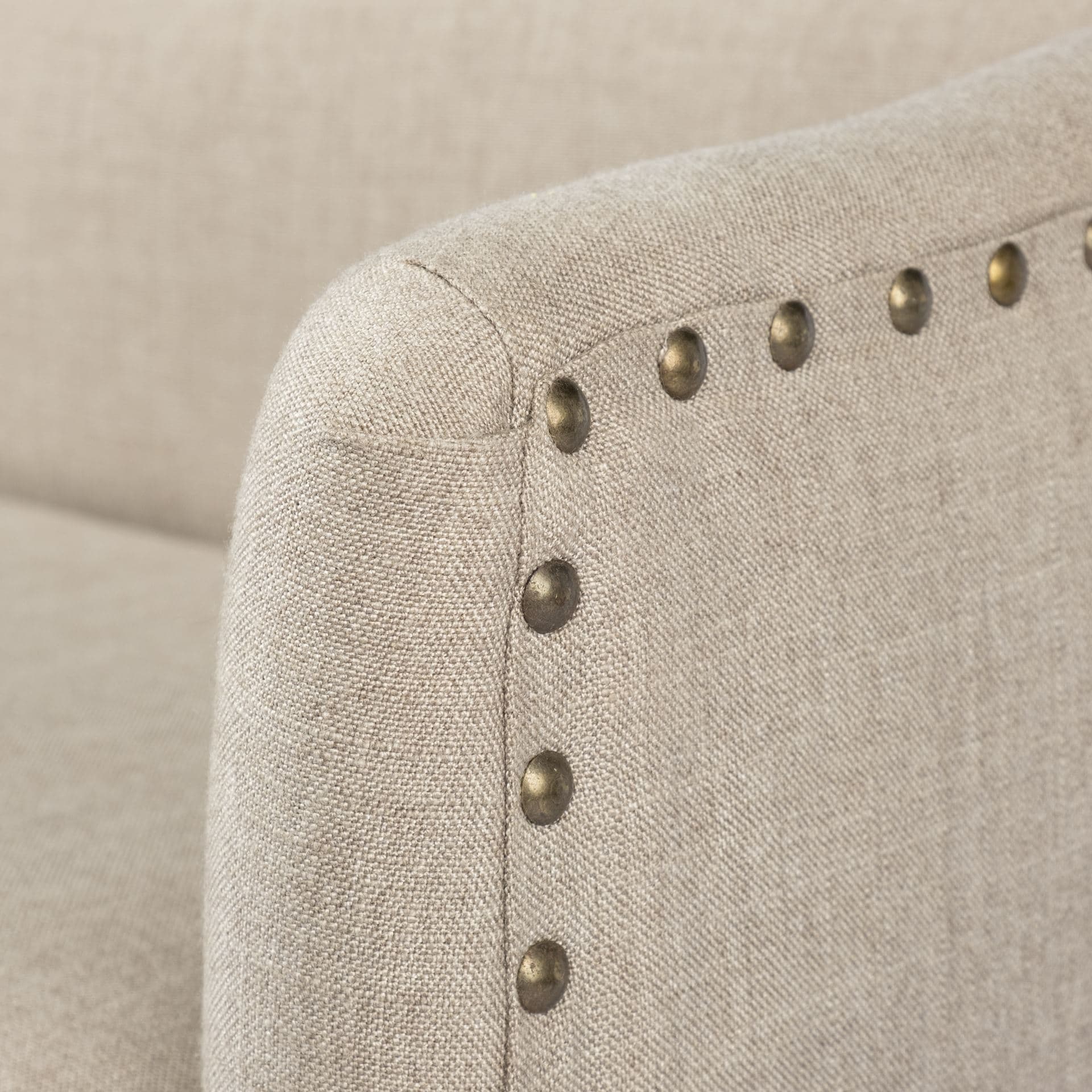 Bergen 60L x 19W Beige Fabric Covered Seat W/Brown Wood Frame Accent Bench — product photograph