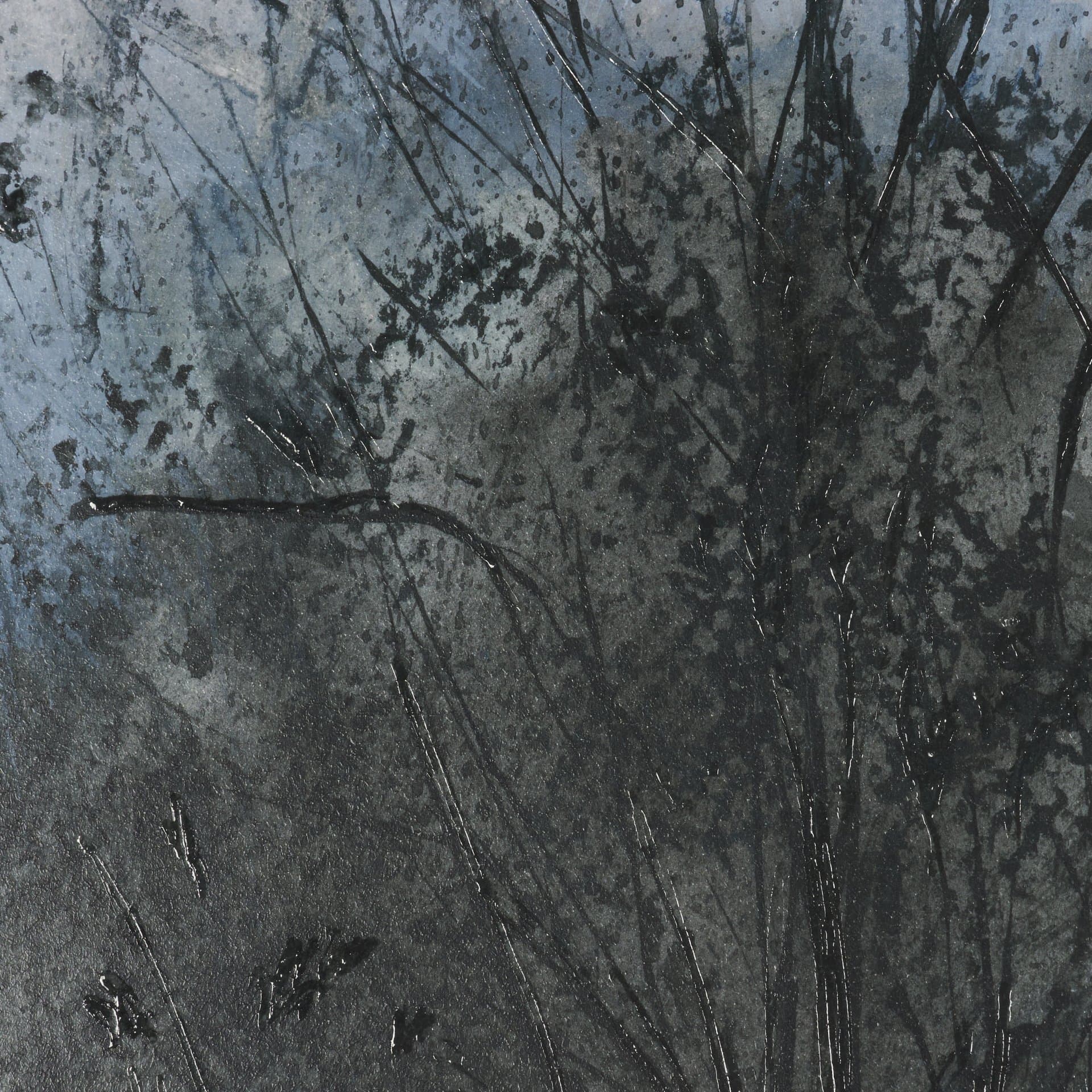 Brook and Willows II by Mercana Studio Hand Embelished Textured Framed Artwork Matted under Glass — product photograph