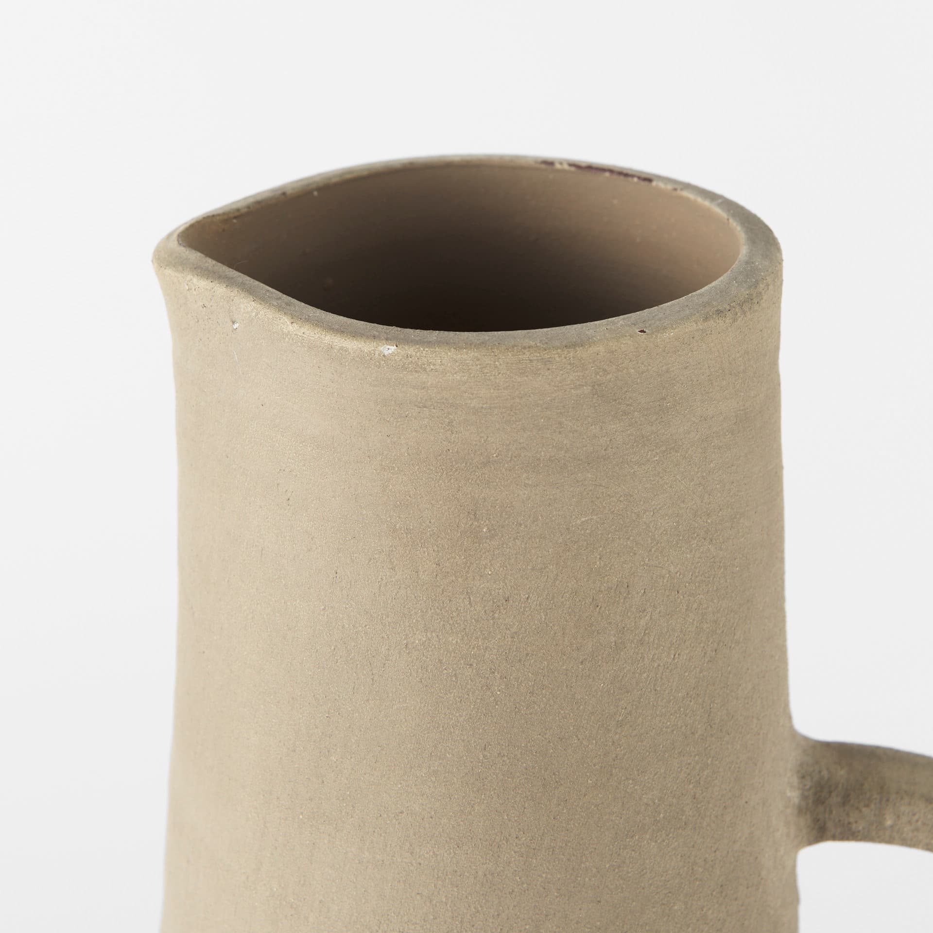 Garand Large 18.8H Two-Toned White Natural Ceramic Jug — product photograph