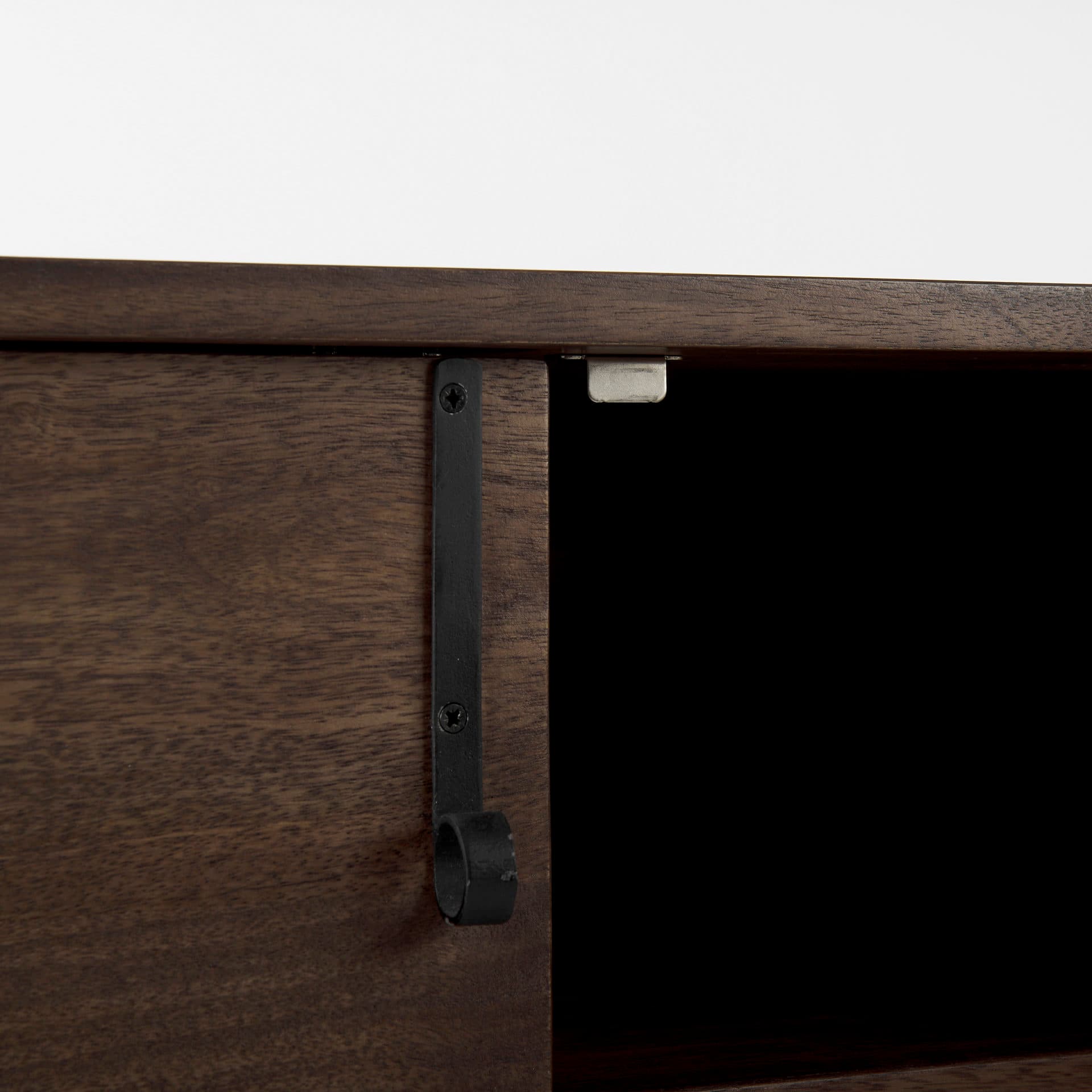 Glenn 38L x 16W x 30H Dark Brown Wood w/ Black Iron Frame, 2 Door Accent Cabinet — product photograph