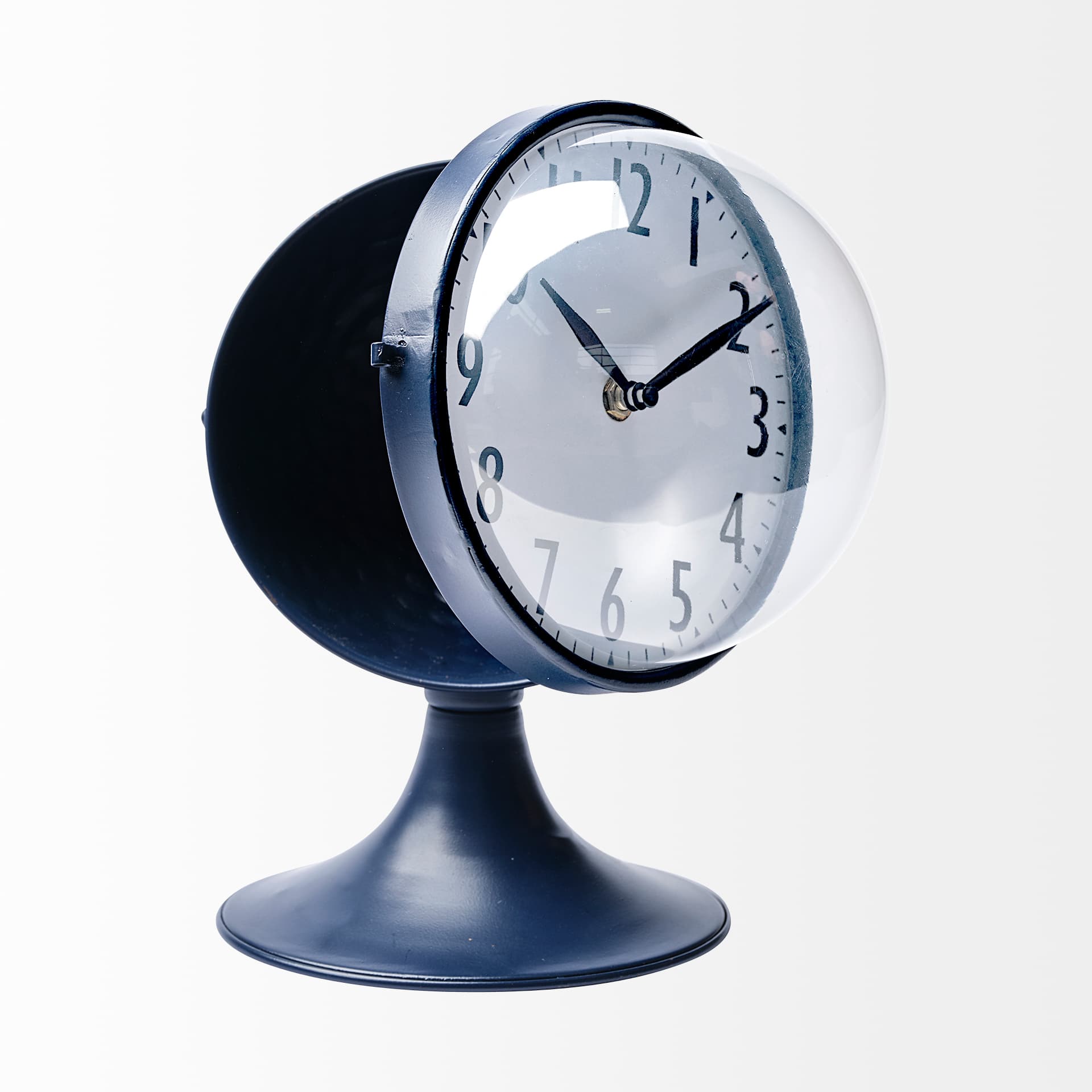 Weymouth Blue Metal Glass Dome Table Clock — product photograph