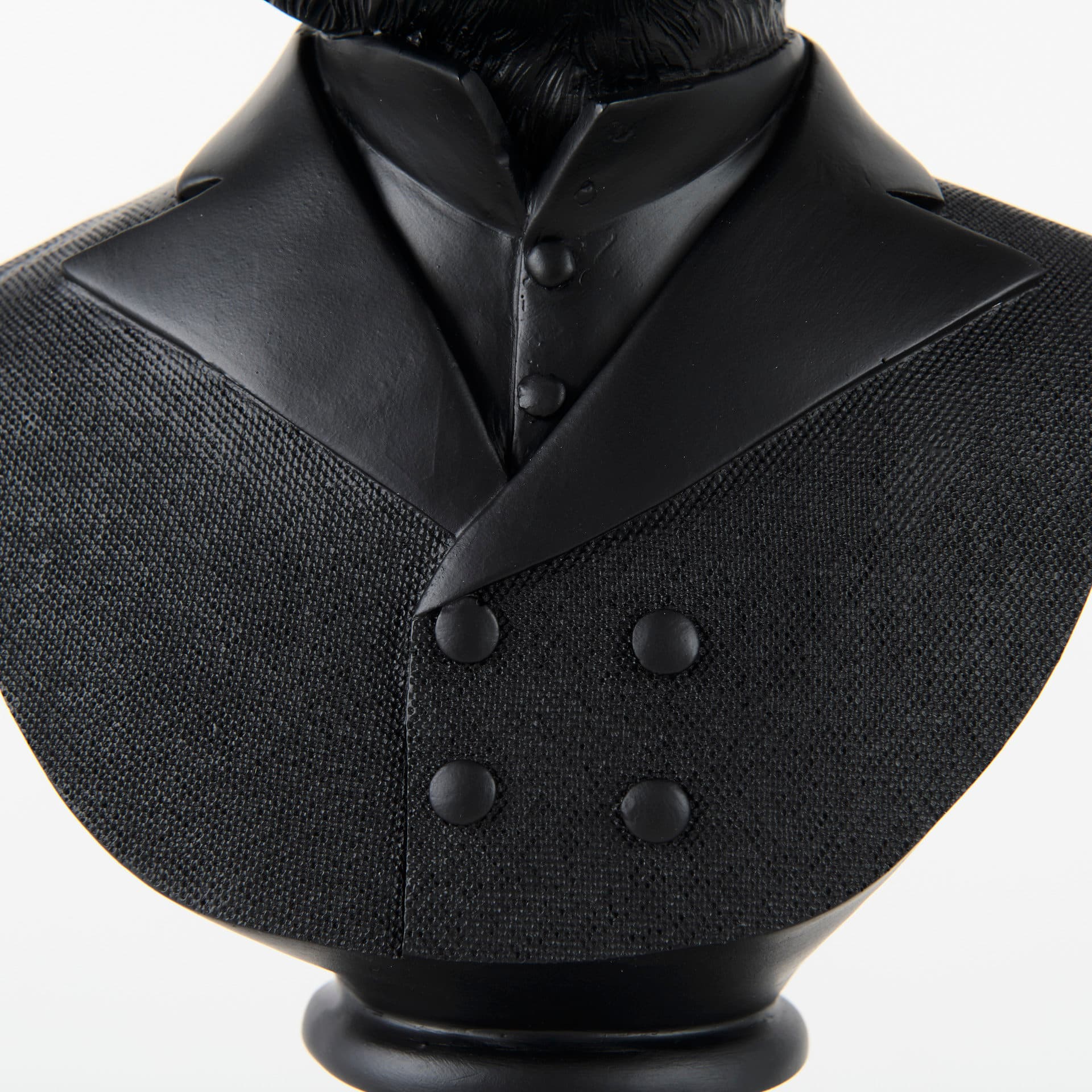Murray 13H Black Painted Resin Fox in a Suit Bust — product photograph
