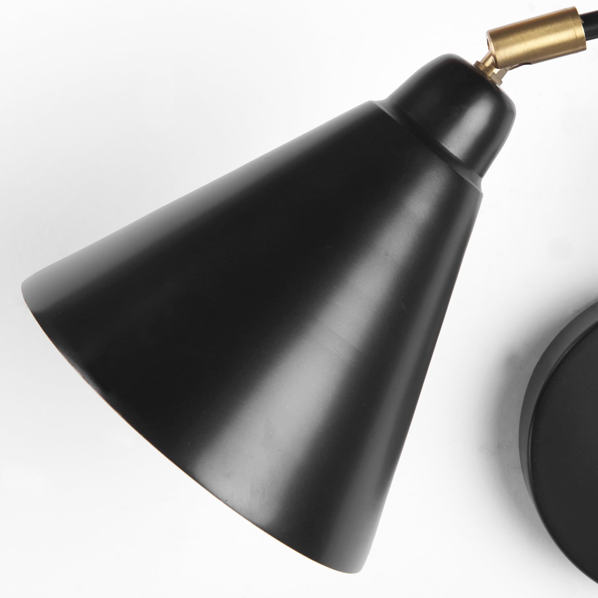 Cobalt 6L x 32W Black Metal Cone Shaped Swivel Wall Sconce — product photograph