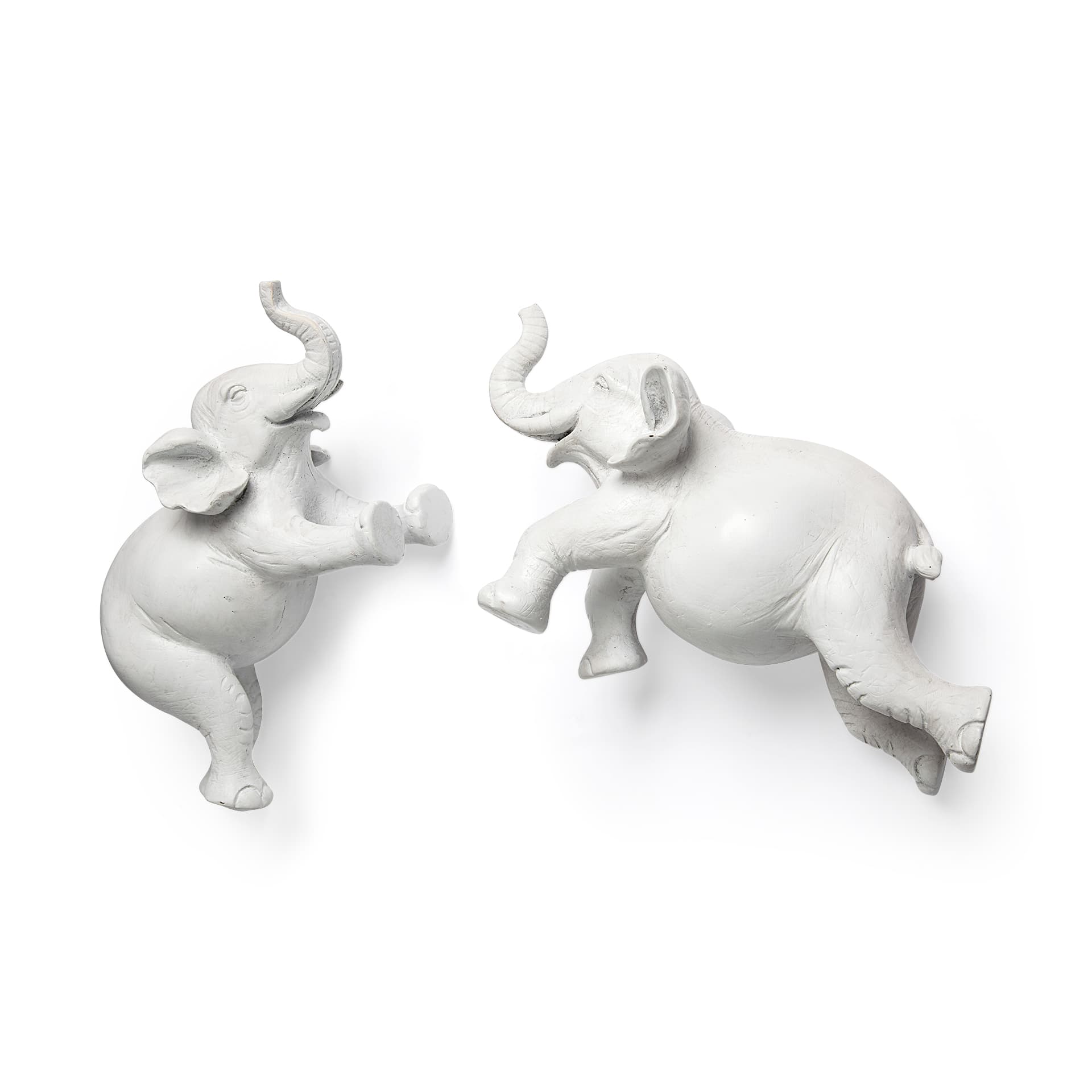 Maynard Set of 2 White Elephant Wall Decorations — product photograph