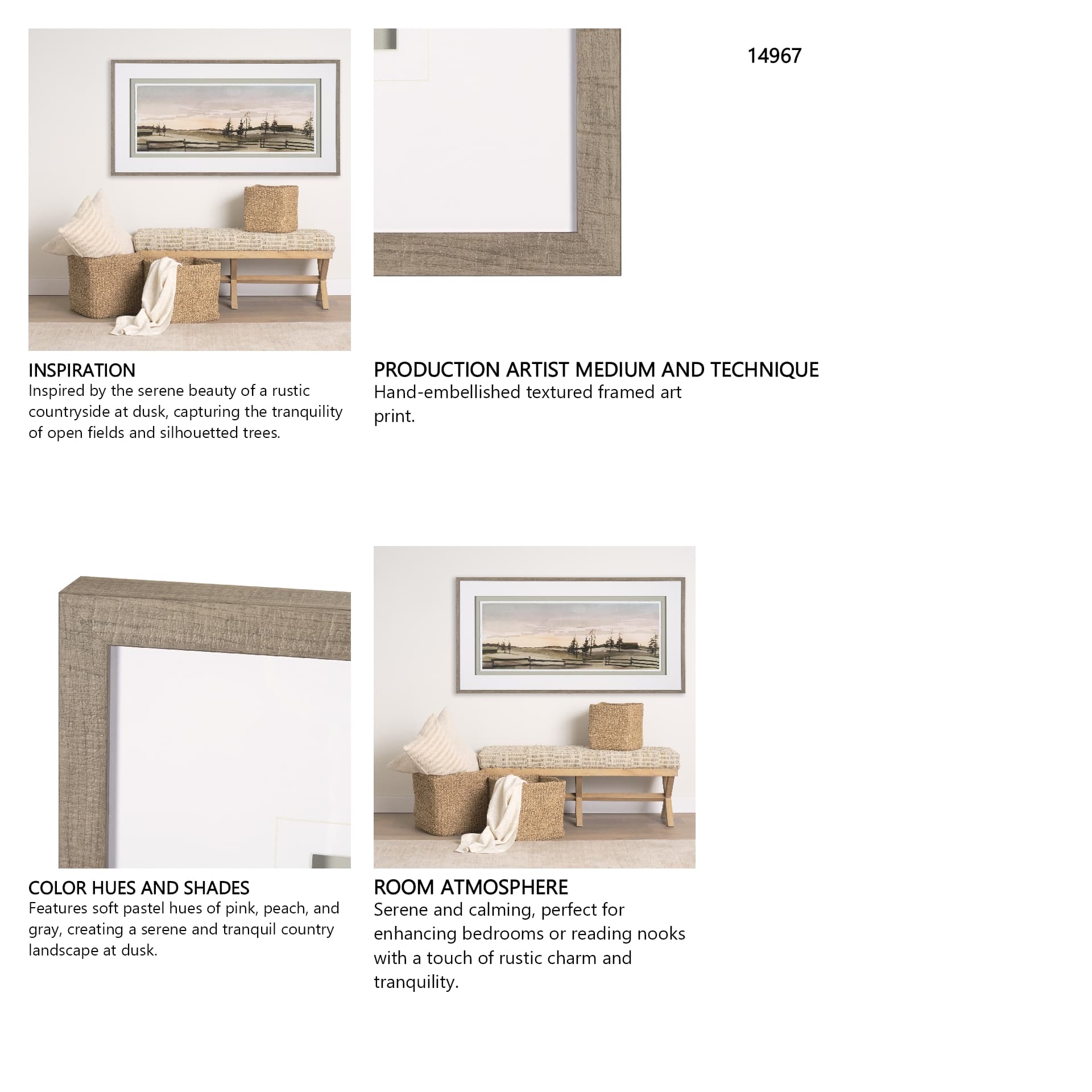 Watercolor Sketch III by Mercana Studio Hand Embellished Textured Framed Art Print Matted under Glas — in a styled room