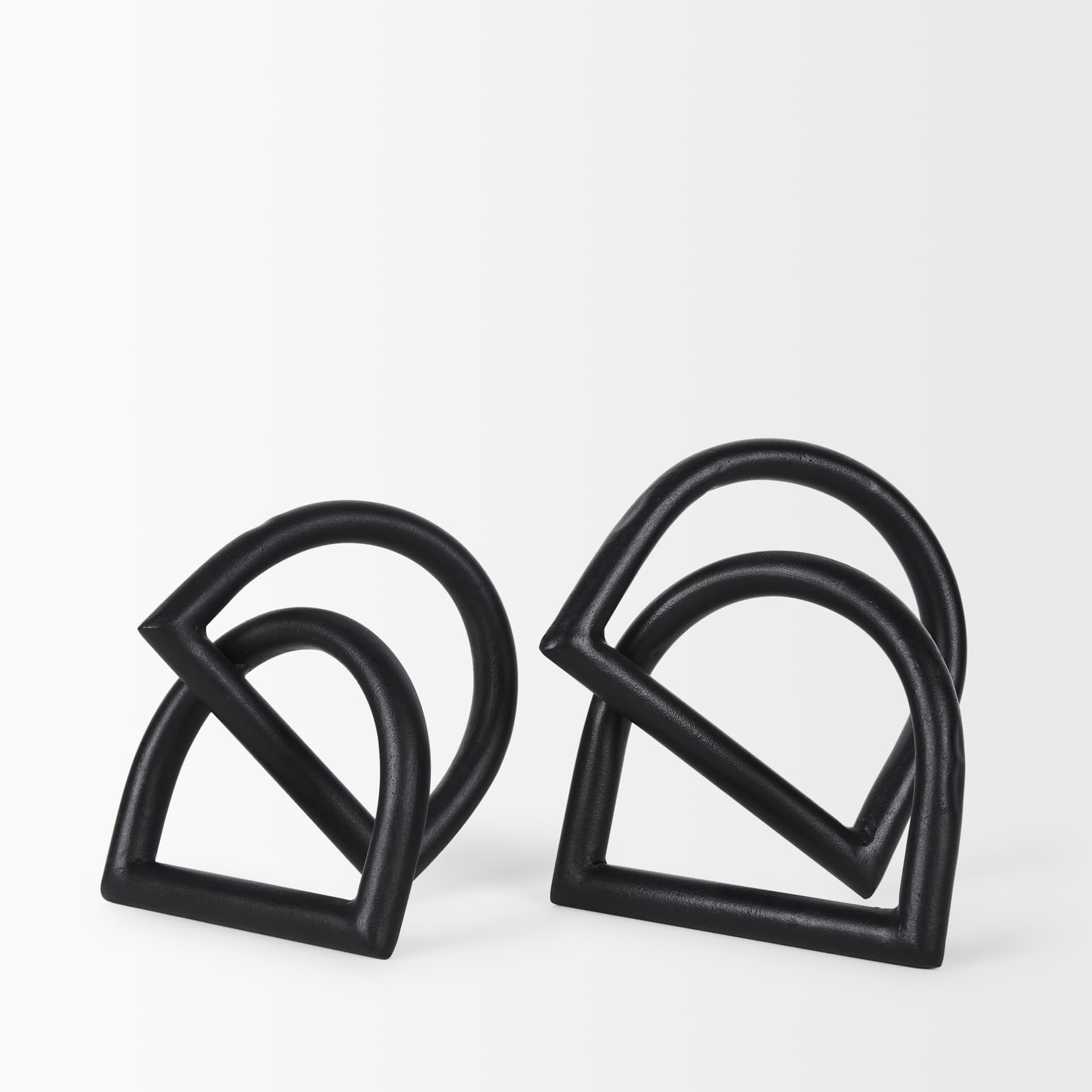 Locke Large Matte Black Metal Decorative Object — product photograph