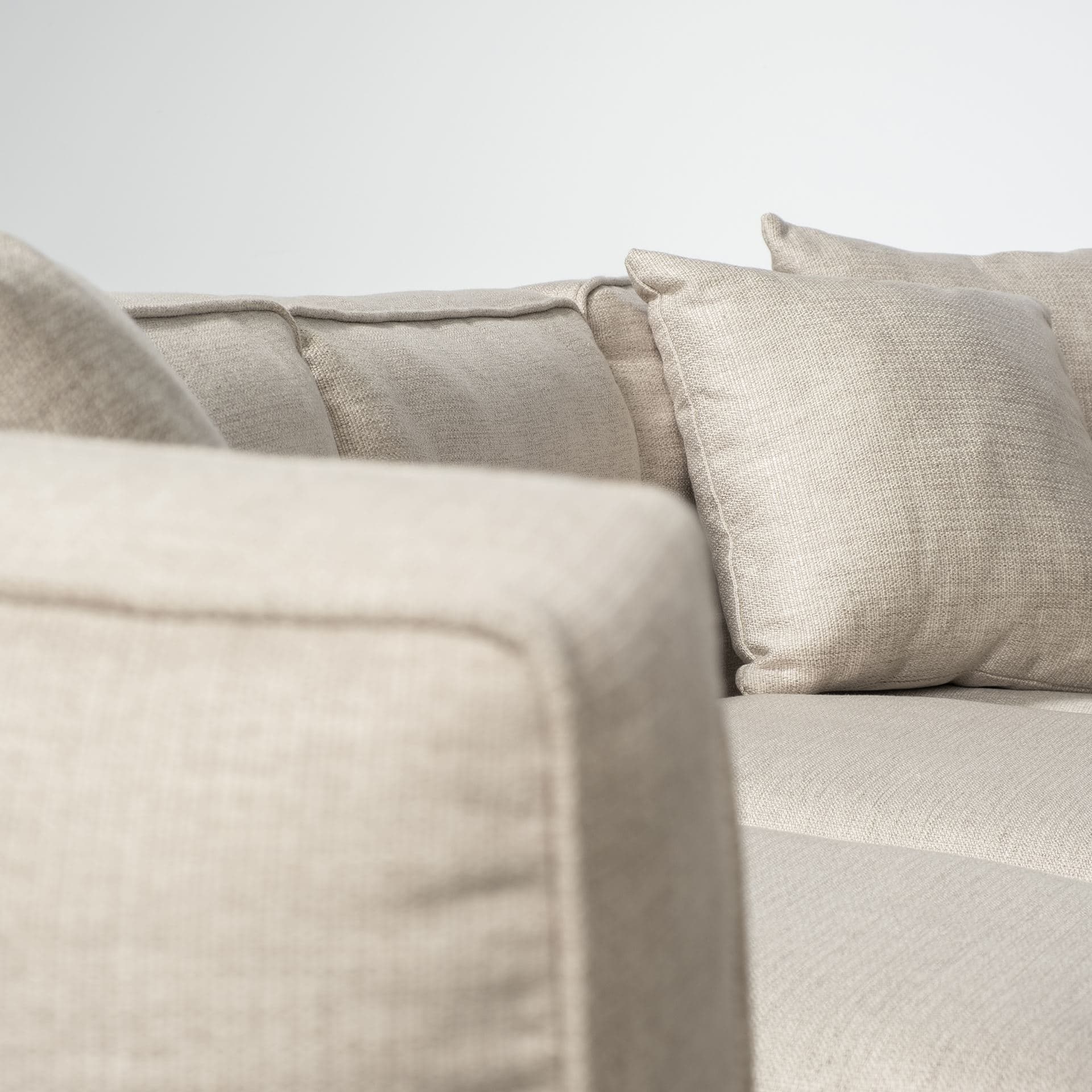 Denali III Beige Upholstered Wooden Frame Sectional — product photograph