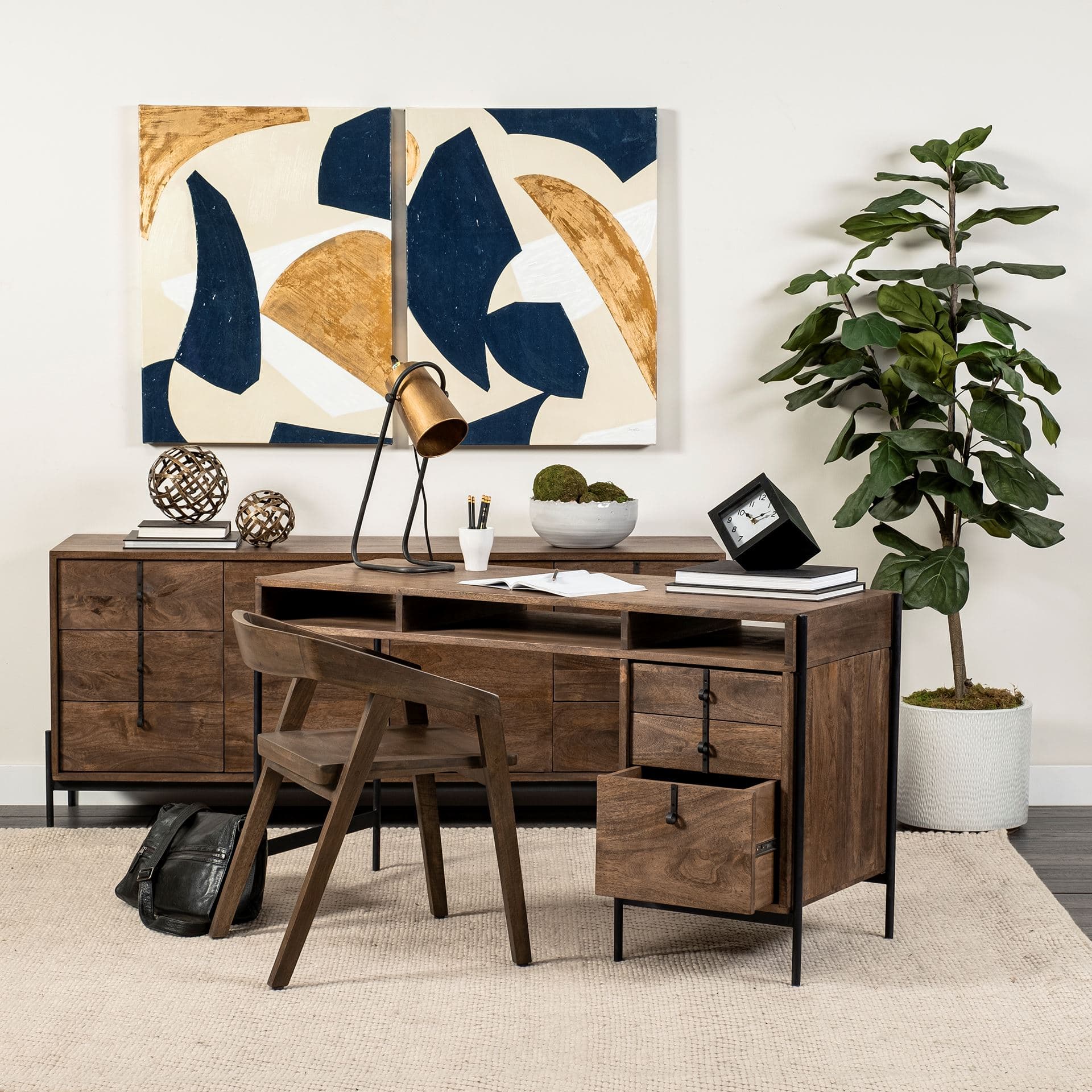 Edge of the World II by Liz Jardine a Hand Embellished Textured Canvas — in a styled room