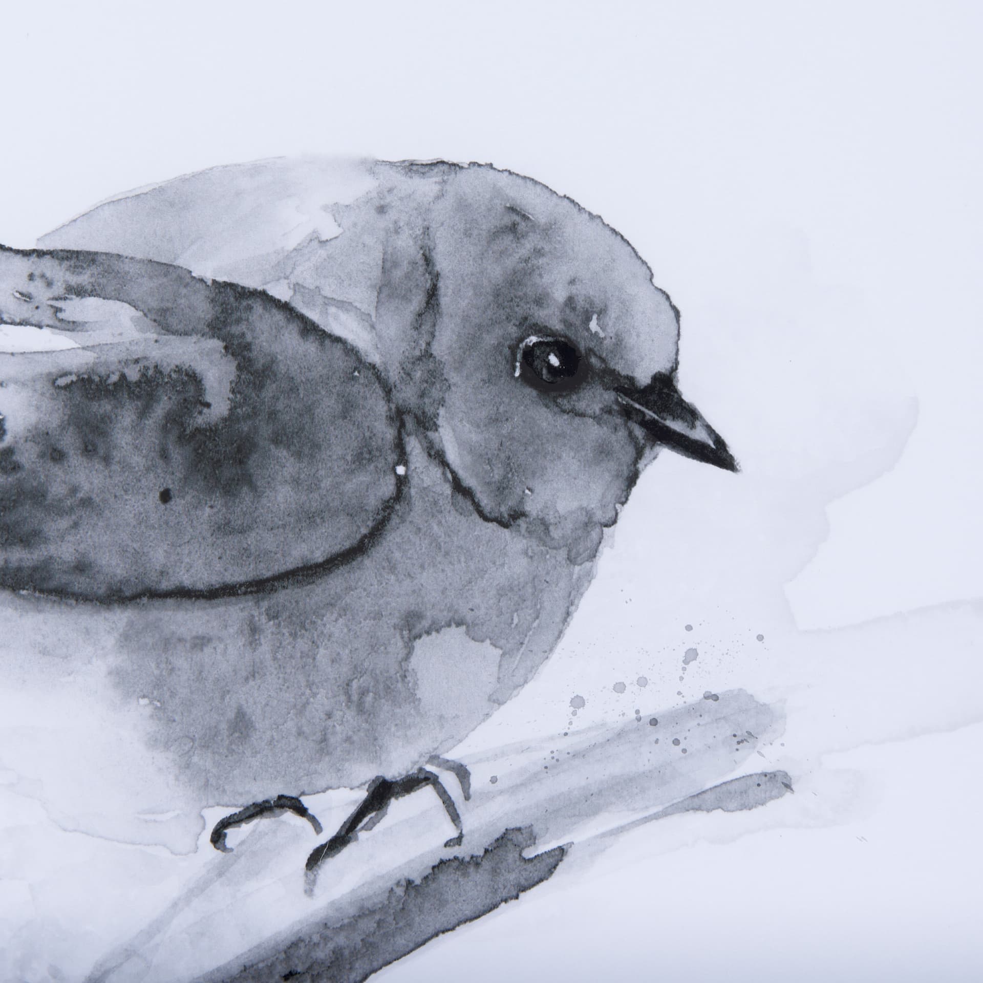 Eastern Blue BW III by Mercana Studio Hand Embellished Textured Framed Art Print Matted under Glass — product photograph