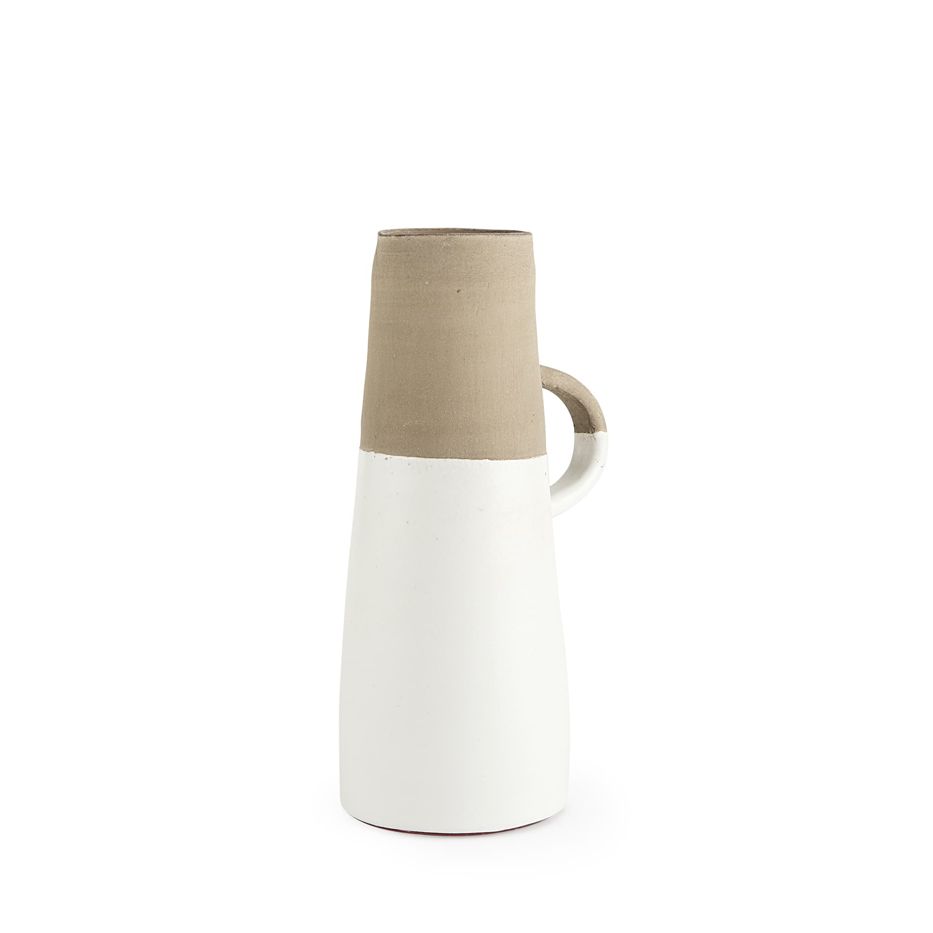 Garand Medium 15H Two-Toned White Natural Ceramic Jug — product photograph