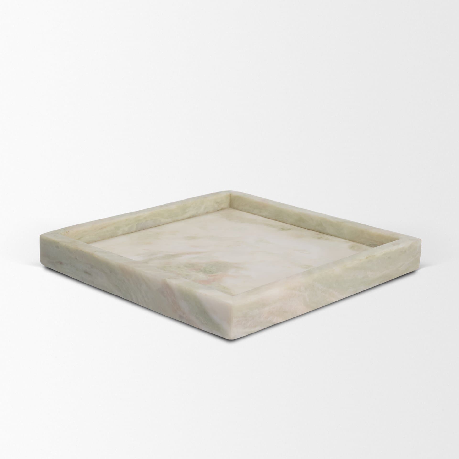 Stratus Gray Marble Square Decorative Tray — product photograph