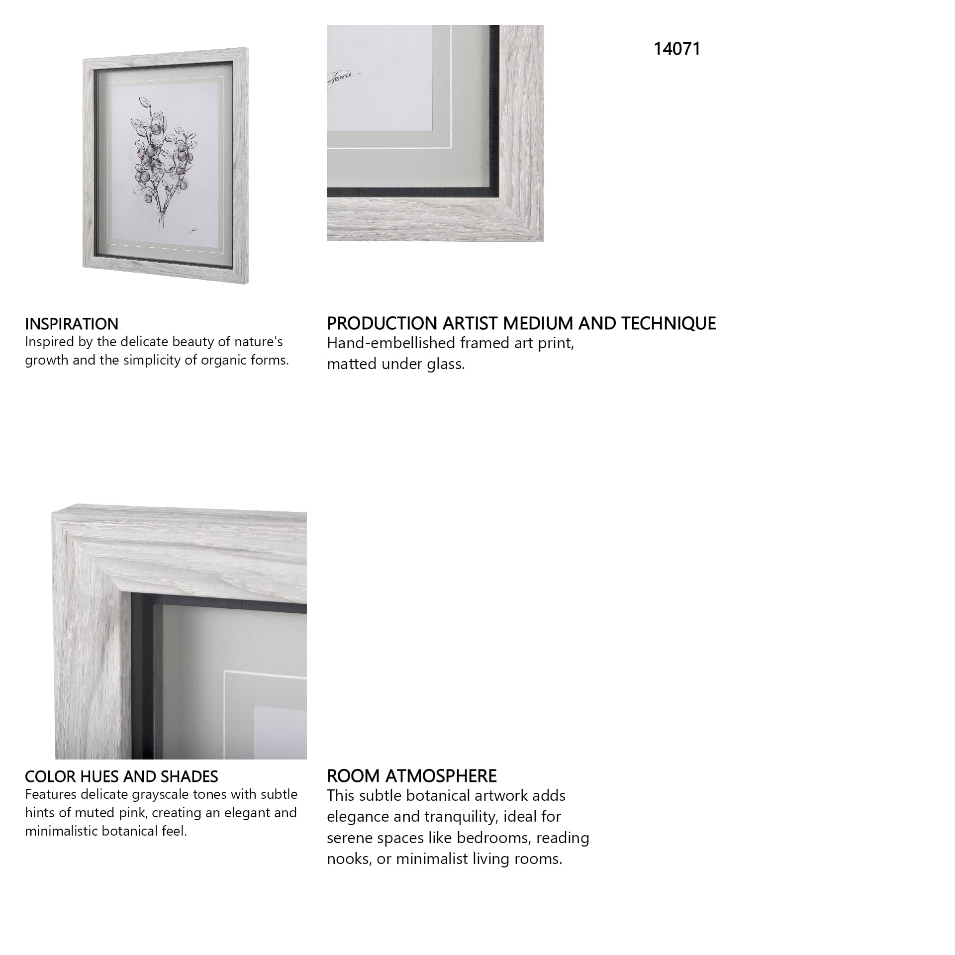WildBerry Collection Hucklberry Mercana Studio Hand Embellished Framed Art Print Matted under Glass — in a styled room
