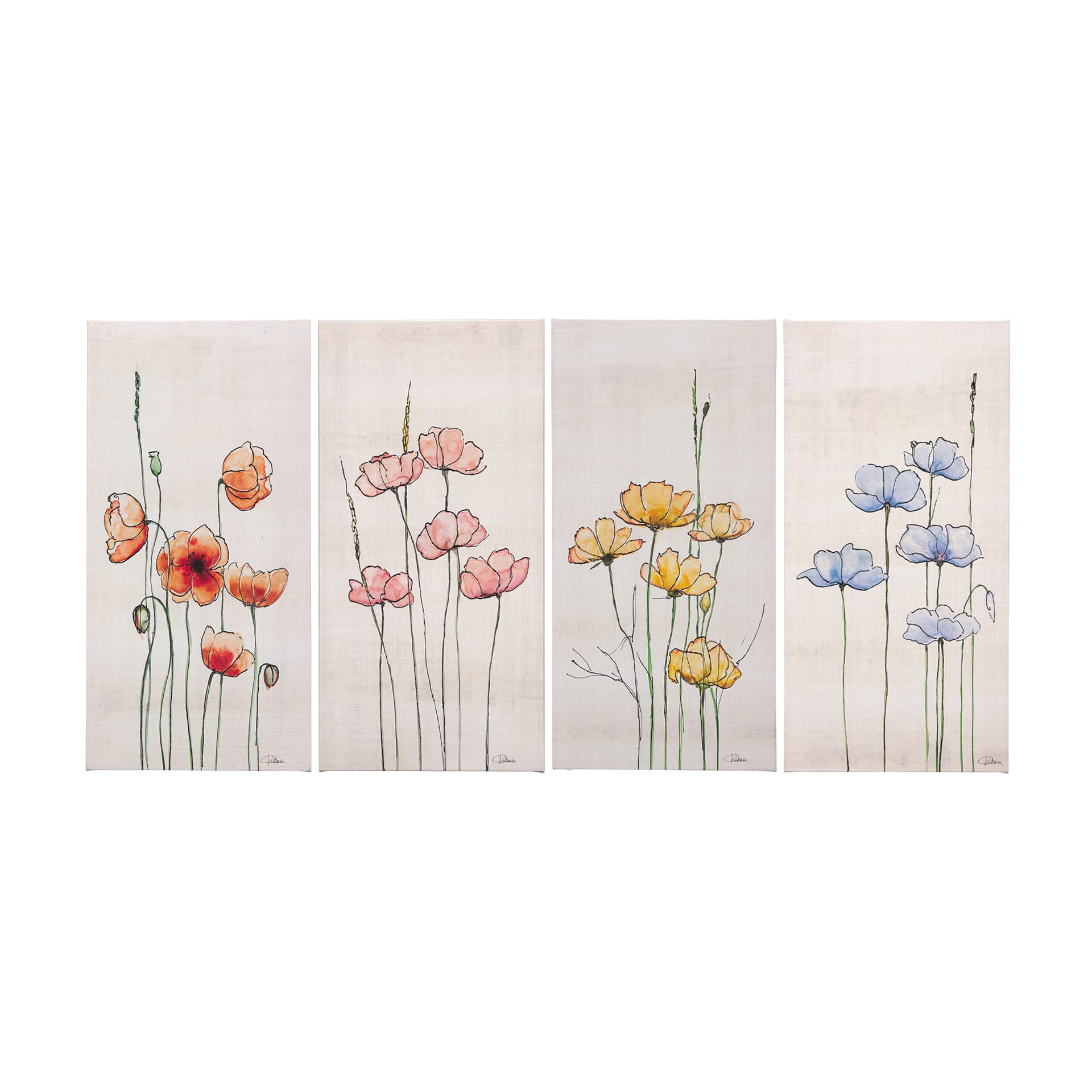 Meadow flowers IV by Mercana Studio a Hand Embellished Textured Canvas — product photograph