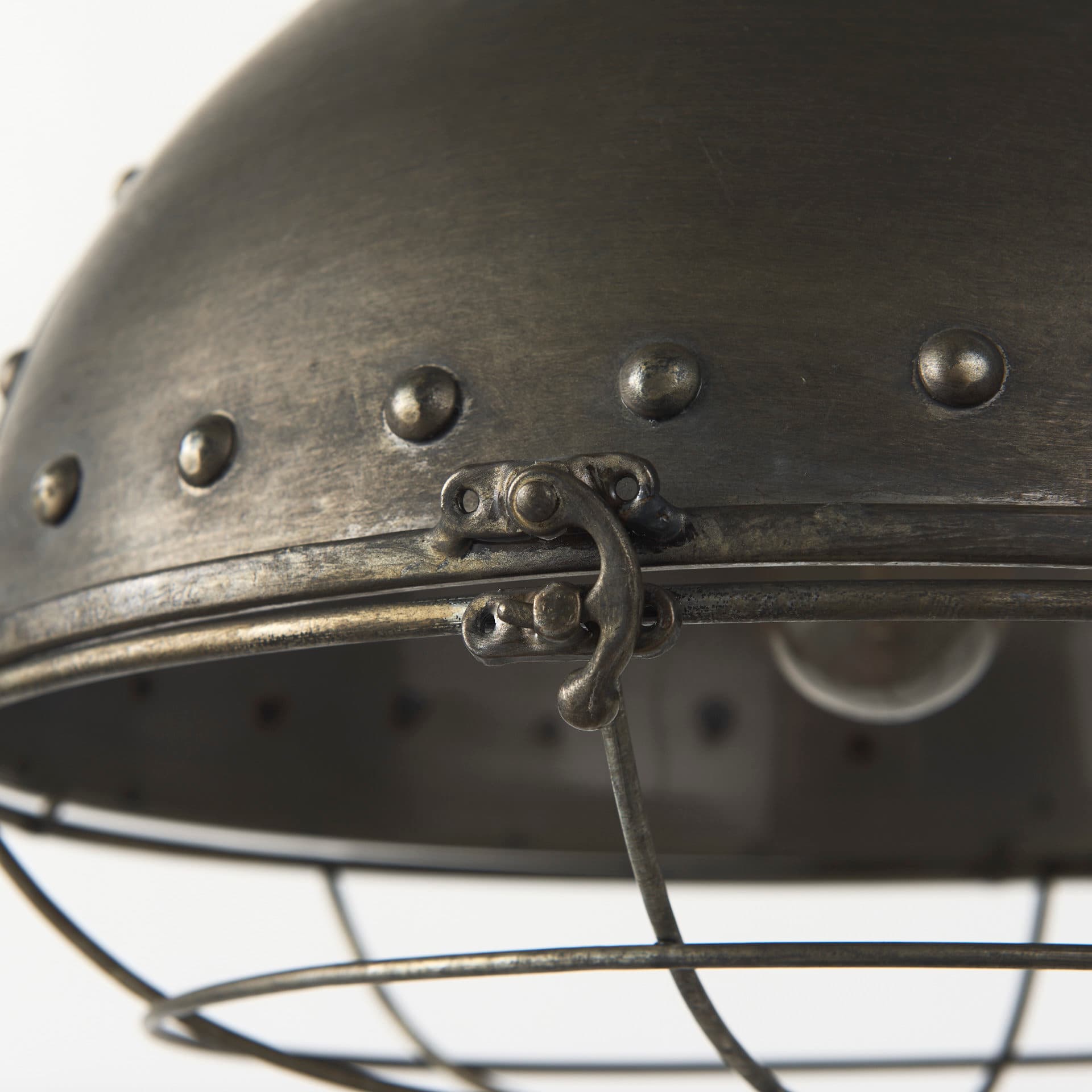 Zaio 12.5Lx 12.5W x 18.5H Weathered Antique Gold Metal Caged Bulb Pendant Light — product photograph